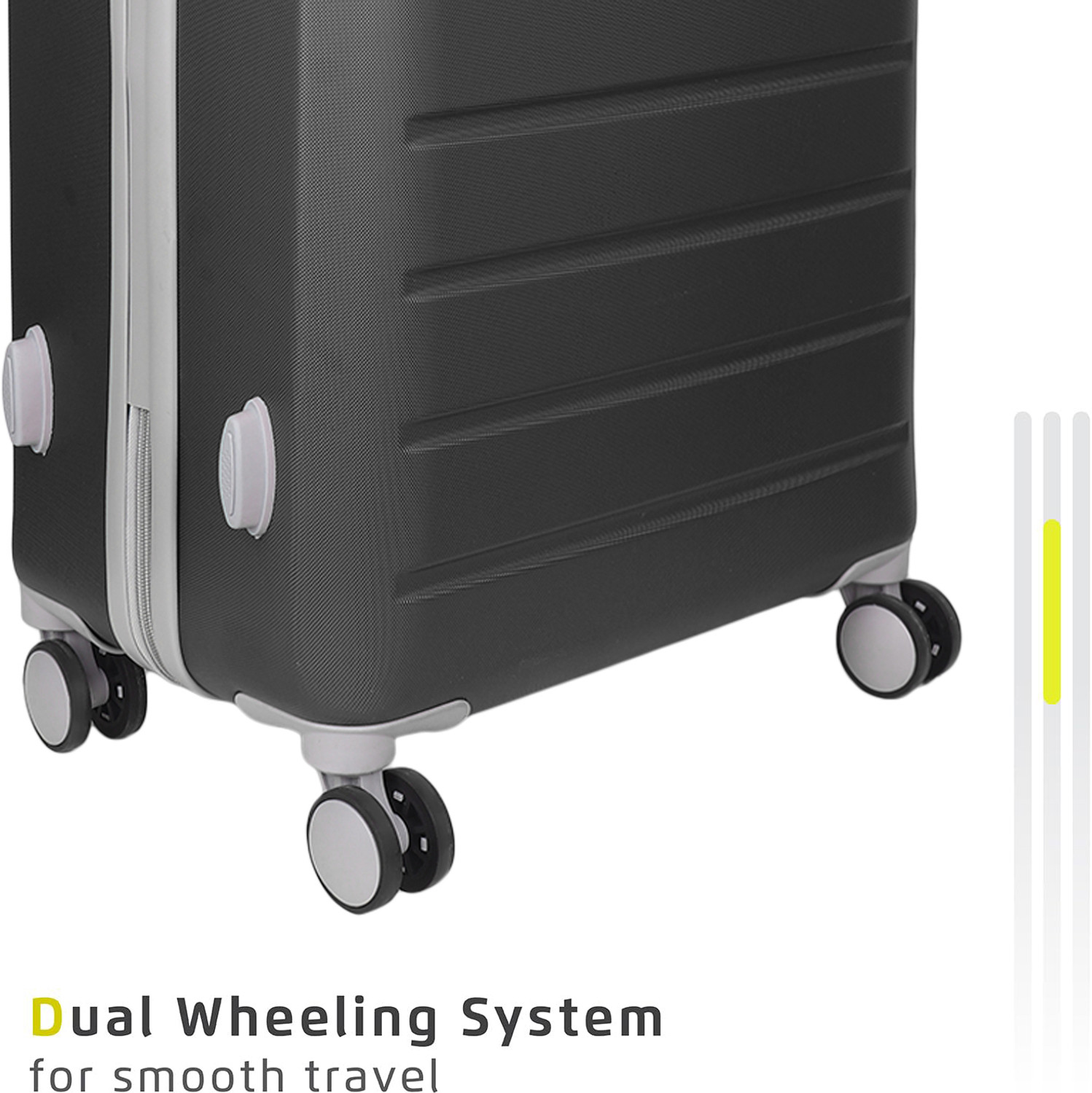 Image of Ascension Small Cabin Suitcase (57 cm) 8 Wheels - Minimalist Hardside Luggage Check-In Trolley Bag in Olive Green - Black