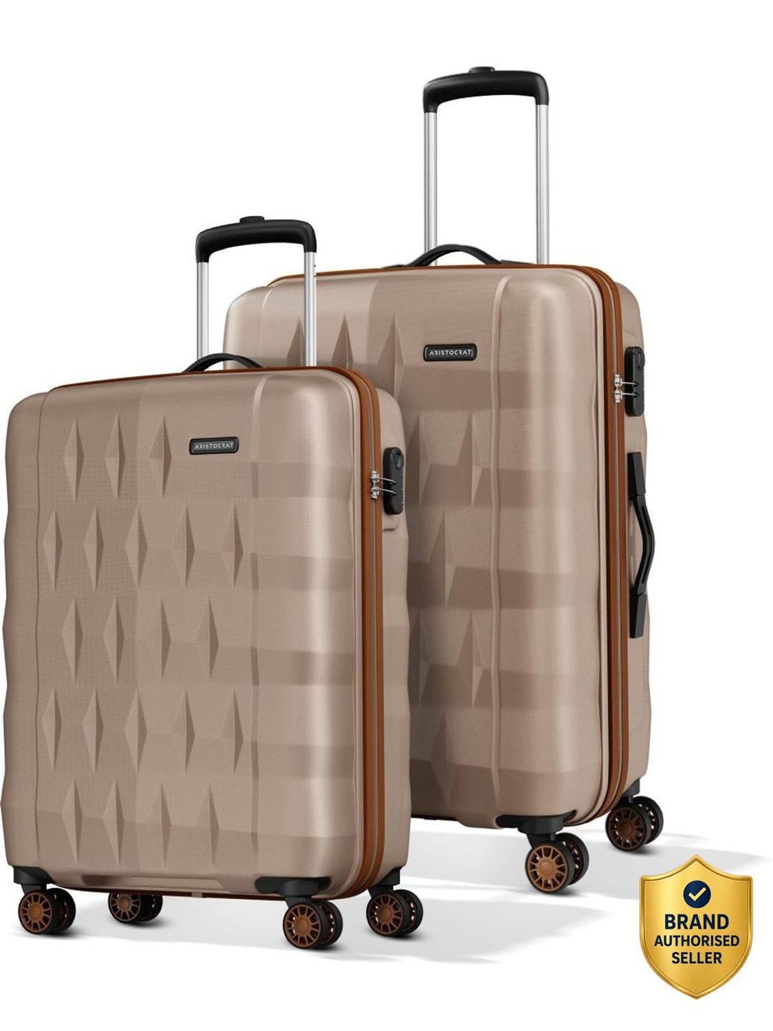 Image of ARISTOCRAT Comet Set of 2 Trolley Bag | S+M | Hard Luggage with Combination Lock Cabin & Check-in Set 8 Wheels - 26 Inch
