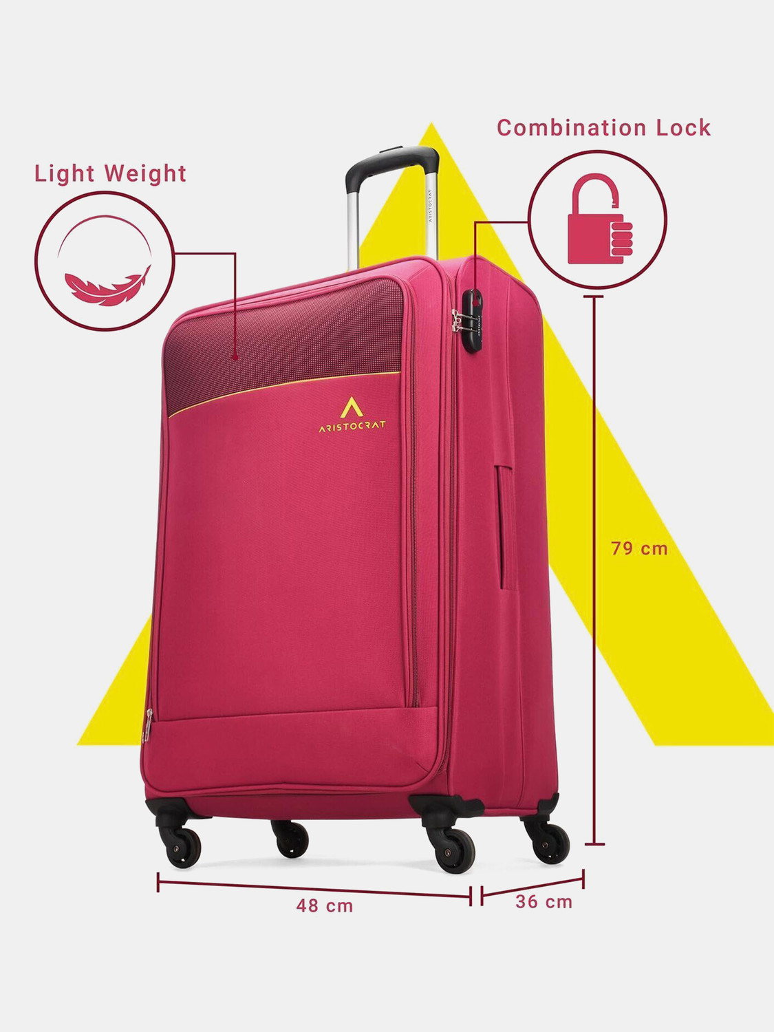 Color Wheel Chart Number ARISTOCRAT Large Check-in Suitcase (79 cm) 4 Wheels - Striker Soft ...