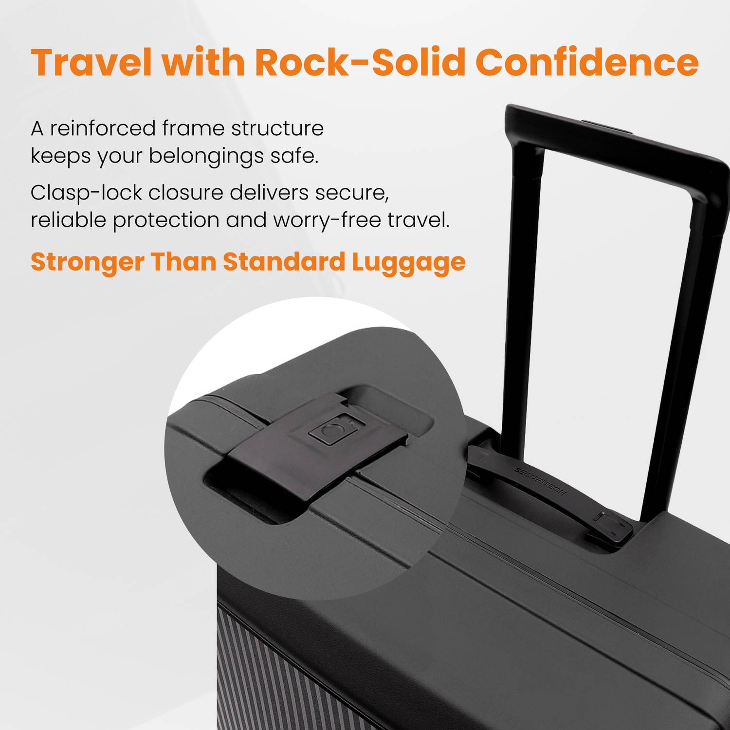 SECURITECH STONE Check-in Suitcase 30 Inch 8 Wheels Beige - Image 5
