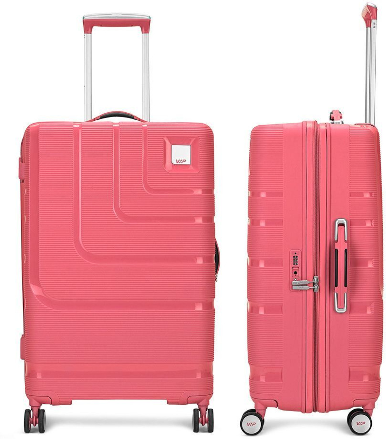 Image of VIP Lexus Check-in 360 - 76 cm Large 8 Wheels Trolley Bag | Hard Luggage (Coral) Check-in Suitcase 8 Wheels - 30 inch