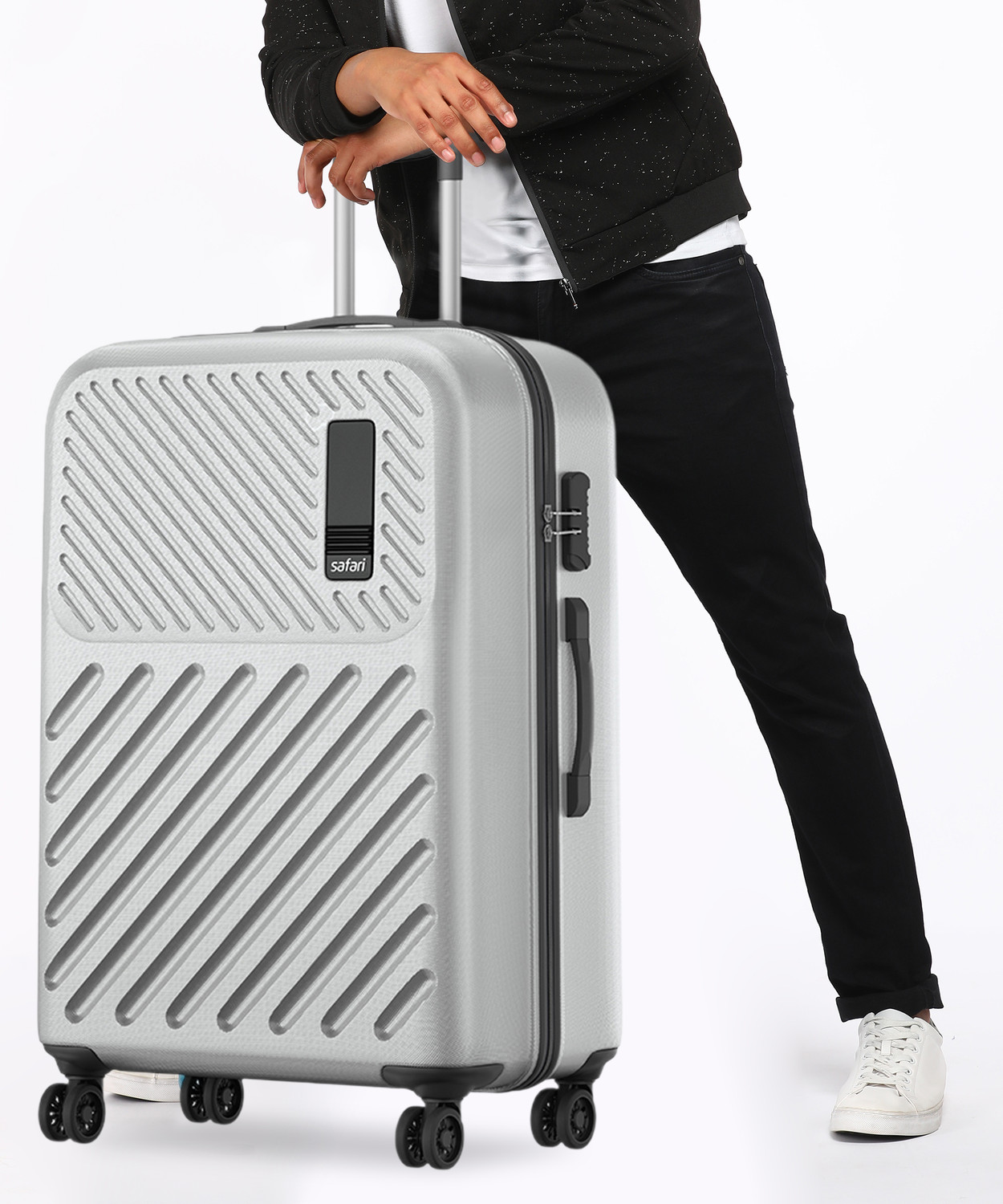 Image of SAFARI Large Check-in Suitcase (76 cm) 8 Wheels - ZODIAC 76 - Silver