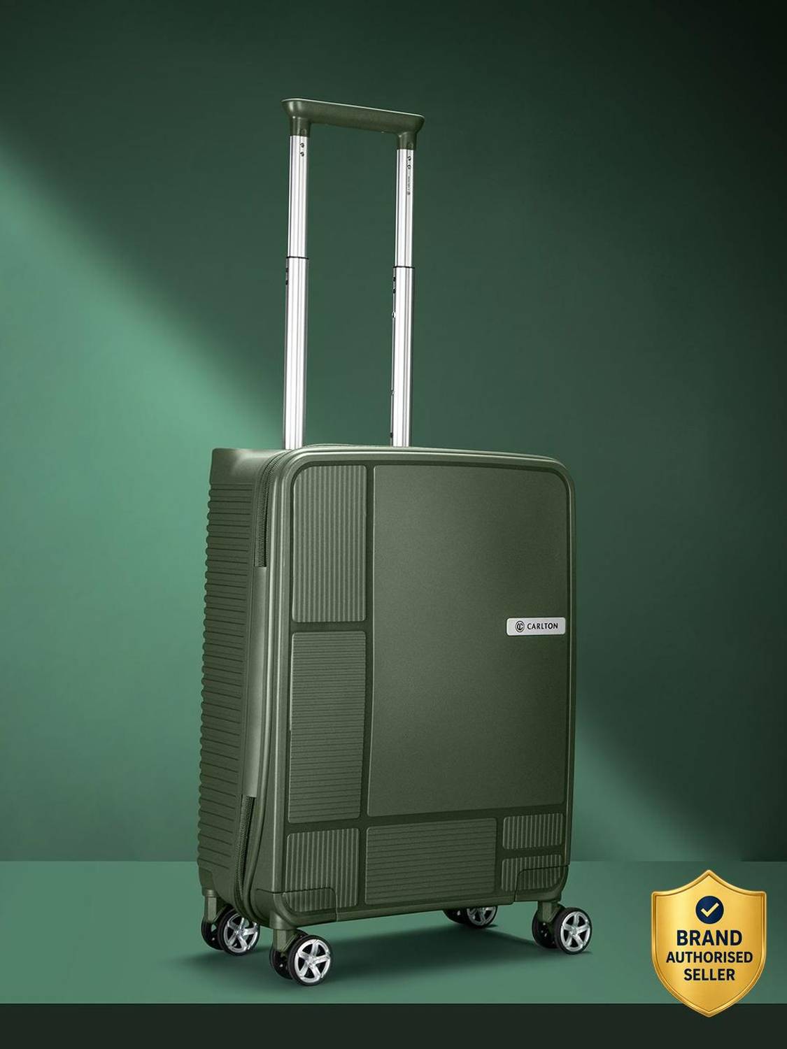 CARLTON Globetrotter Premium Hard-Sided Trolley Bag with Laptop Sleeve & TSA Lock Cabin Suitcase 8 Wheels - 22 inch