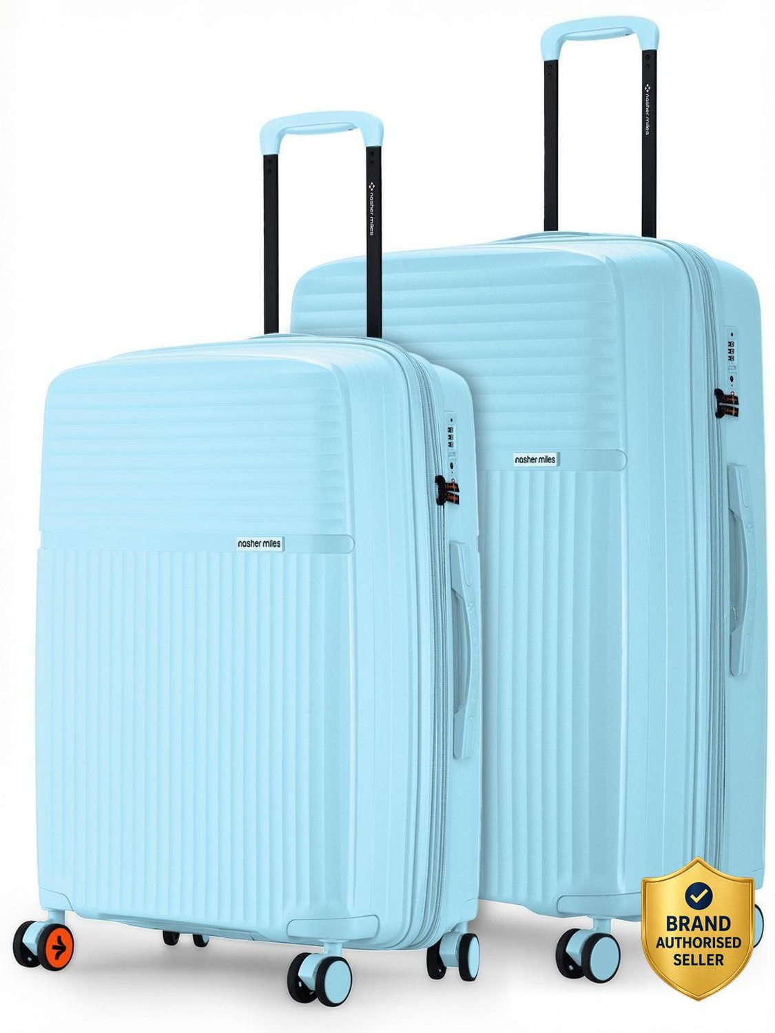 Image of NASHER MILES Krabi Expander Hardside Polypropylene Light Blue TrolleyBag(65&75cm) Expandable Check-in Suitcase 8 Wheels - 28 inch