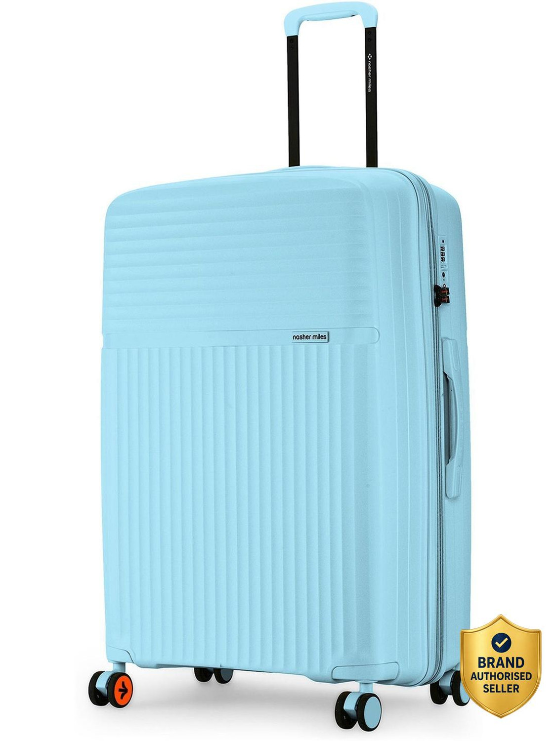 Image of NASHER MILES Krabi Expander Hardside Polypropylene Check-in Light Blue 75cm Trolley Bag Expandable Check-in Suitcase 8 Wheels - 28 inch