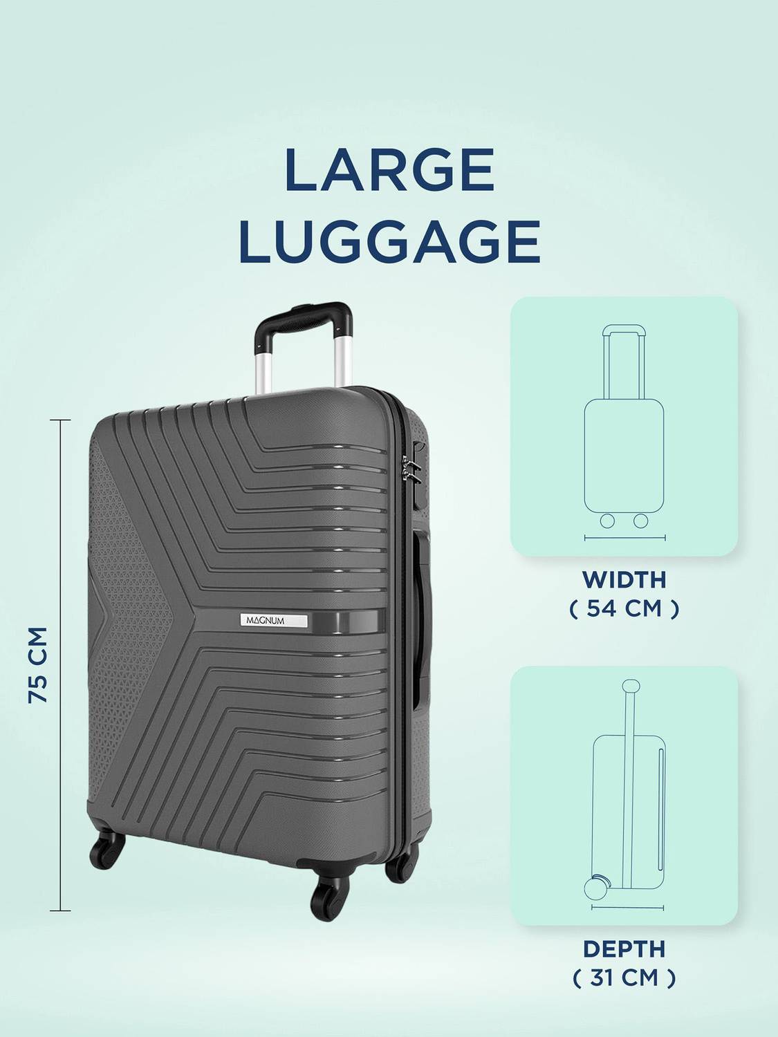 Magnum Safari Zeno 75 Check-in Suitcase 4 Wheels 30 Inches - Image 5