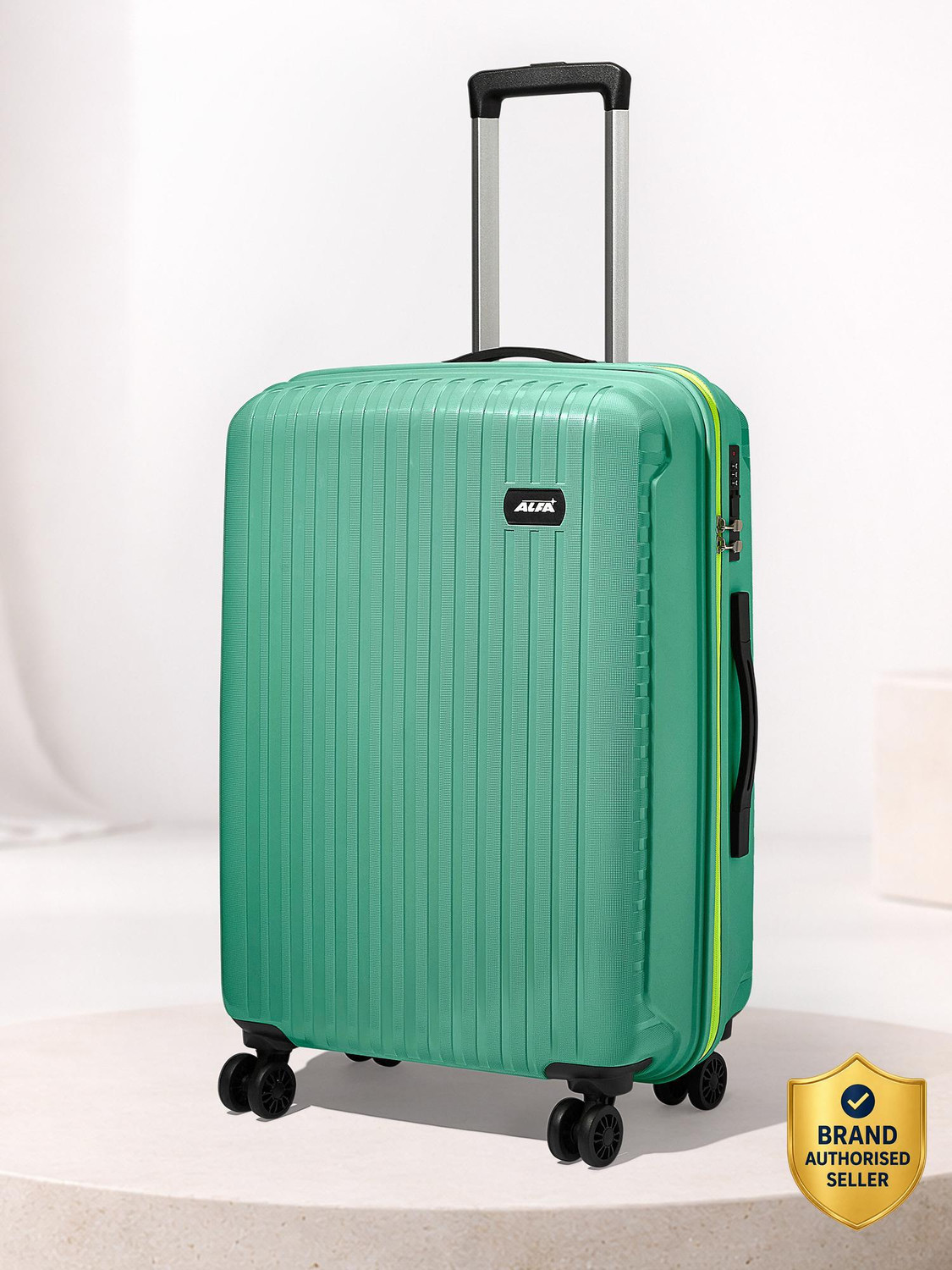 Image of ALFA by VIP Excel Secure Hard Side Luggage | Trolley Bag With Flushed Combination Lock Check-in Suitcase 8 Wheels - 26 Inch