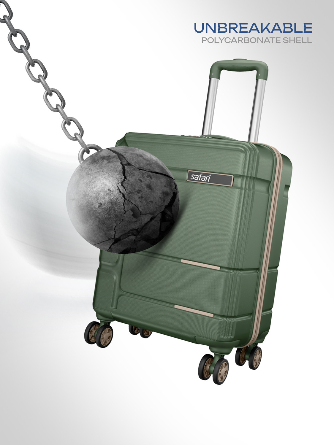 Image of SAFARI SQUADRON 55 4W DUSK GREEN Cabin Suitcase 8 Wheels - 22 Inches