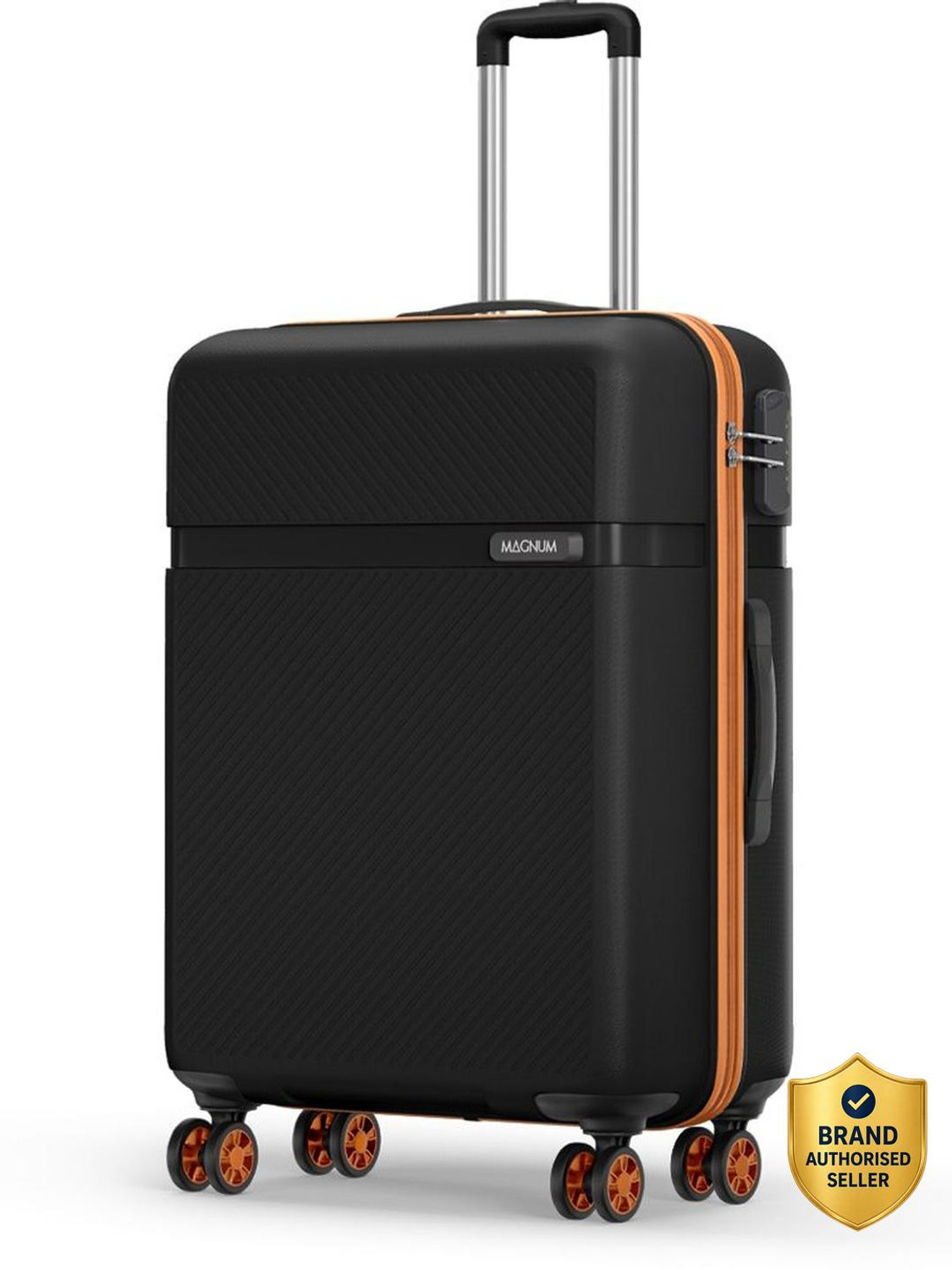 Image of Safari Fury 66 4W Black Tan Check-in Suitcase 8 Wheels - 26 Inches