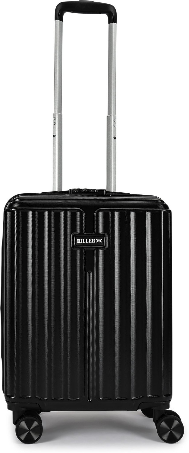 Image of KILLER Vicosta-Light-Weight & Durable Polycarbonate Black Hard Luggage Check-in Suitcase 8 Wheels - 20 Inch