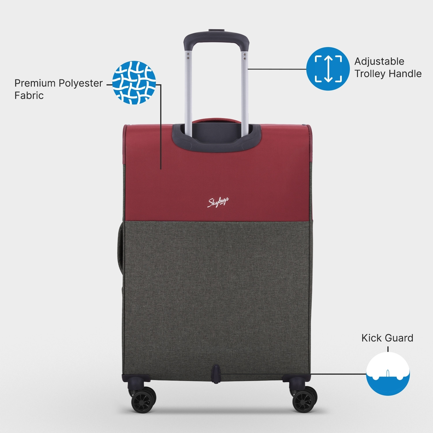 Image of SKYBAGS SNATCH 8W STR (H) 81 RED-GREY Check-in Suitcase 8 Wheels - 31 inch