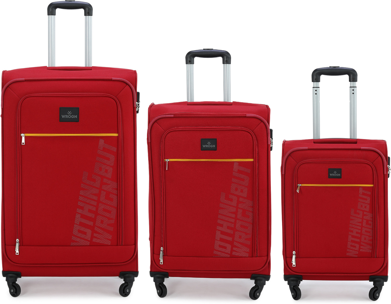 Image of WROGN Popzy Set -3 ( 22 inch+26 inch+30 inch) Cabin & Check-in Set 8 Wheels - 30 Inch