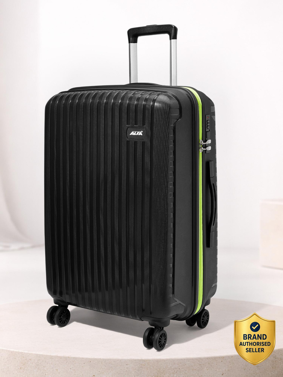 Image of ALFA by VIP Excel Secure Hard Side Luggage | Trolley Bag With Flushed Combination Lock Check-in Suitcase 8 Wheels - 30 Inch