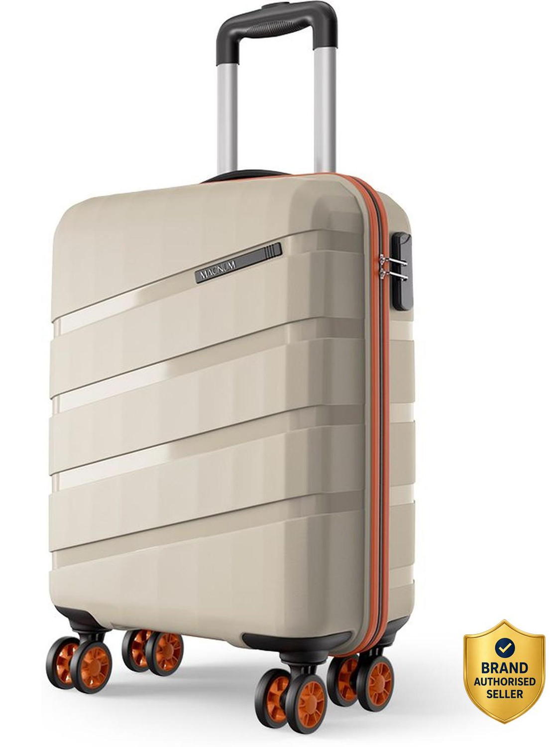 Image of Safari Evolix 55 4W Luxury Beige Cabin Suitcase 8 Wheels - 22 Inches