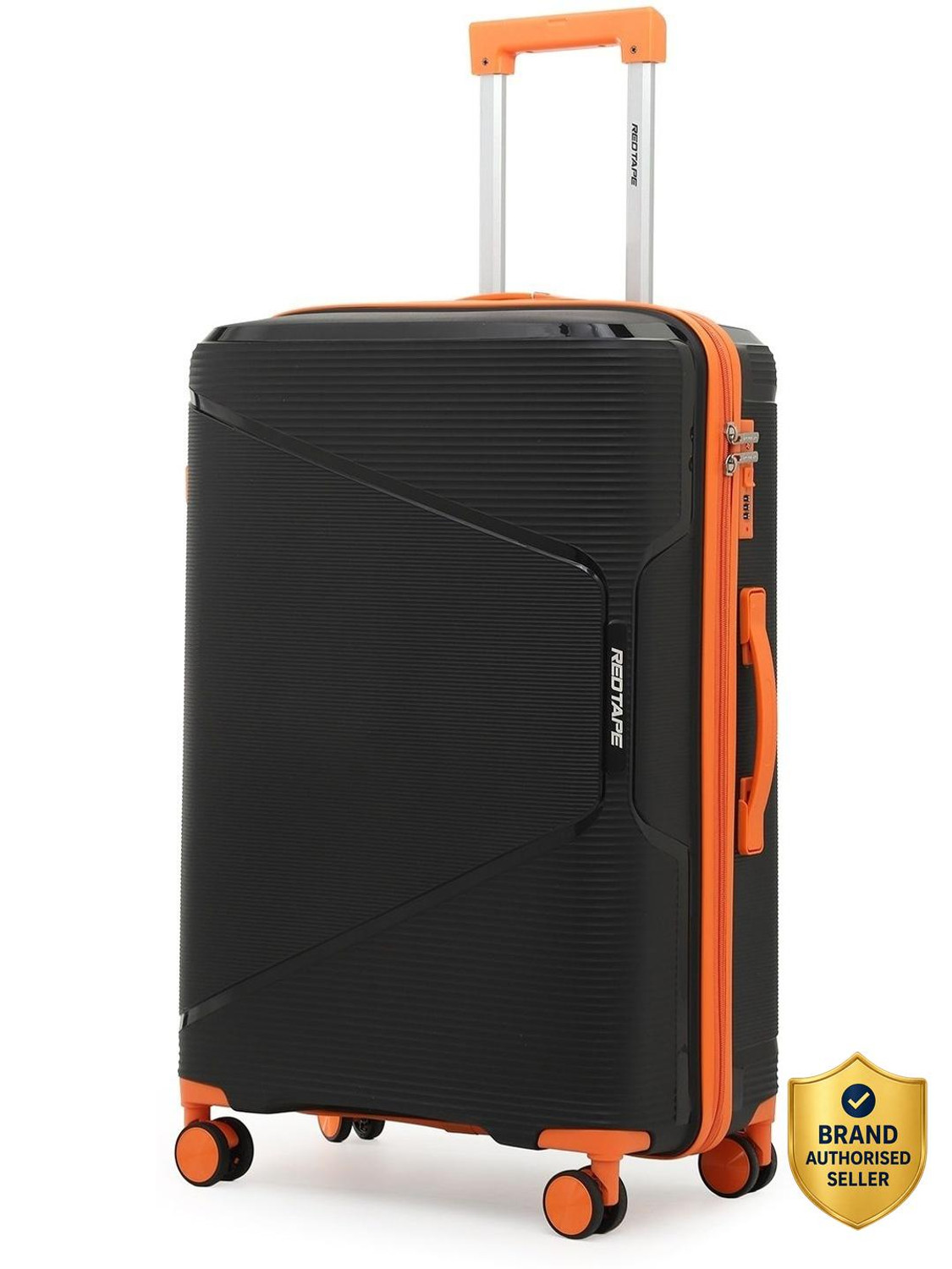 Image of Red Tape Unisex 100L Polypropylene Hard Trolley Bag With Mobile Holder Check-in Suitcase 8 Wheels - 28 inch