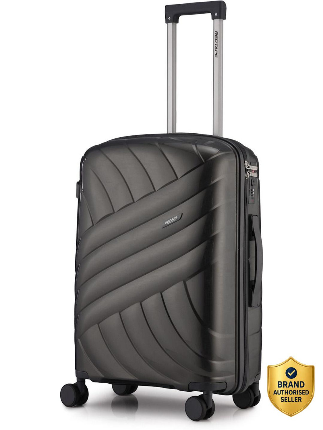 Image of Red Tape Unisex 60L Polycarbonate Hard Medium Check-in Trolley Bag (66 cm) Check-in Suitcase 8 Wheels - 24 inch