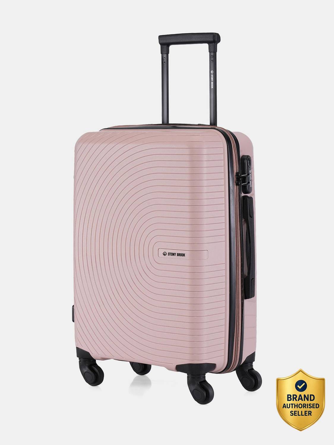 Stony Brook by Nasher Miles Crescent Hard-Sided Polypropylene Cabin Champagne 55cm Trolley Bag Cabin Suitcase 4 Wheels - 20 inch