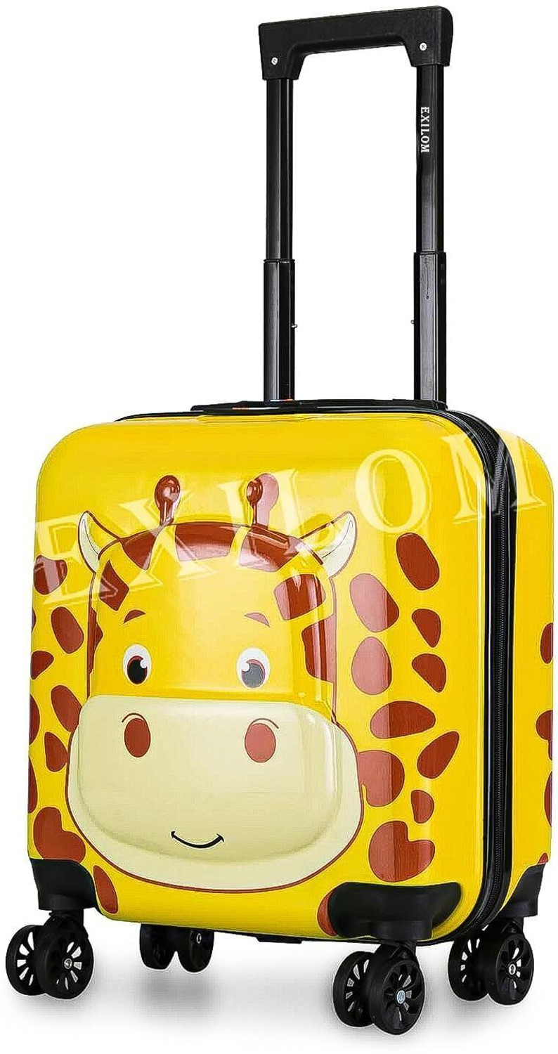 Image of Kesari Nandan Kids Carry On Luggage with Wheels, 18-inch Hard Shell Suitcase for Boys & Girls Cabin Suitcase 4 Wheels - 17 inch