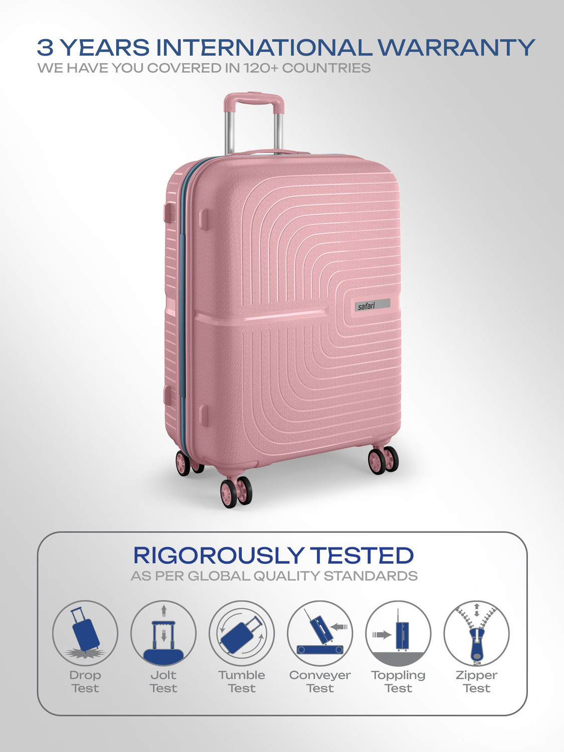 Image of SAFARI ECLIPSE NEO 75 4W ROSE GOLD Check-in Suitcase 8 Wheels - 30 Inches