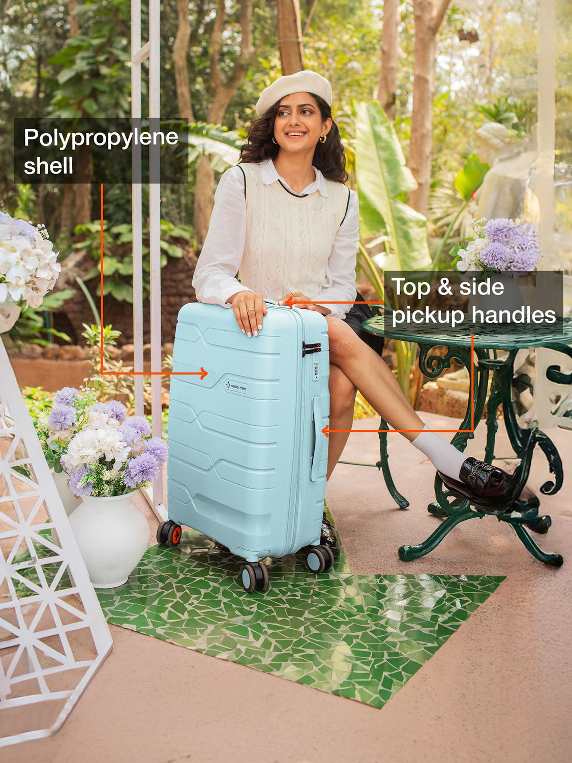 Image of NASHER MILES Paris Polypropylene 28 inch Hard-Sided Spinner Trolley Bag for Travel & Business Check-in Suitcase 8 Wheels - 28 inch