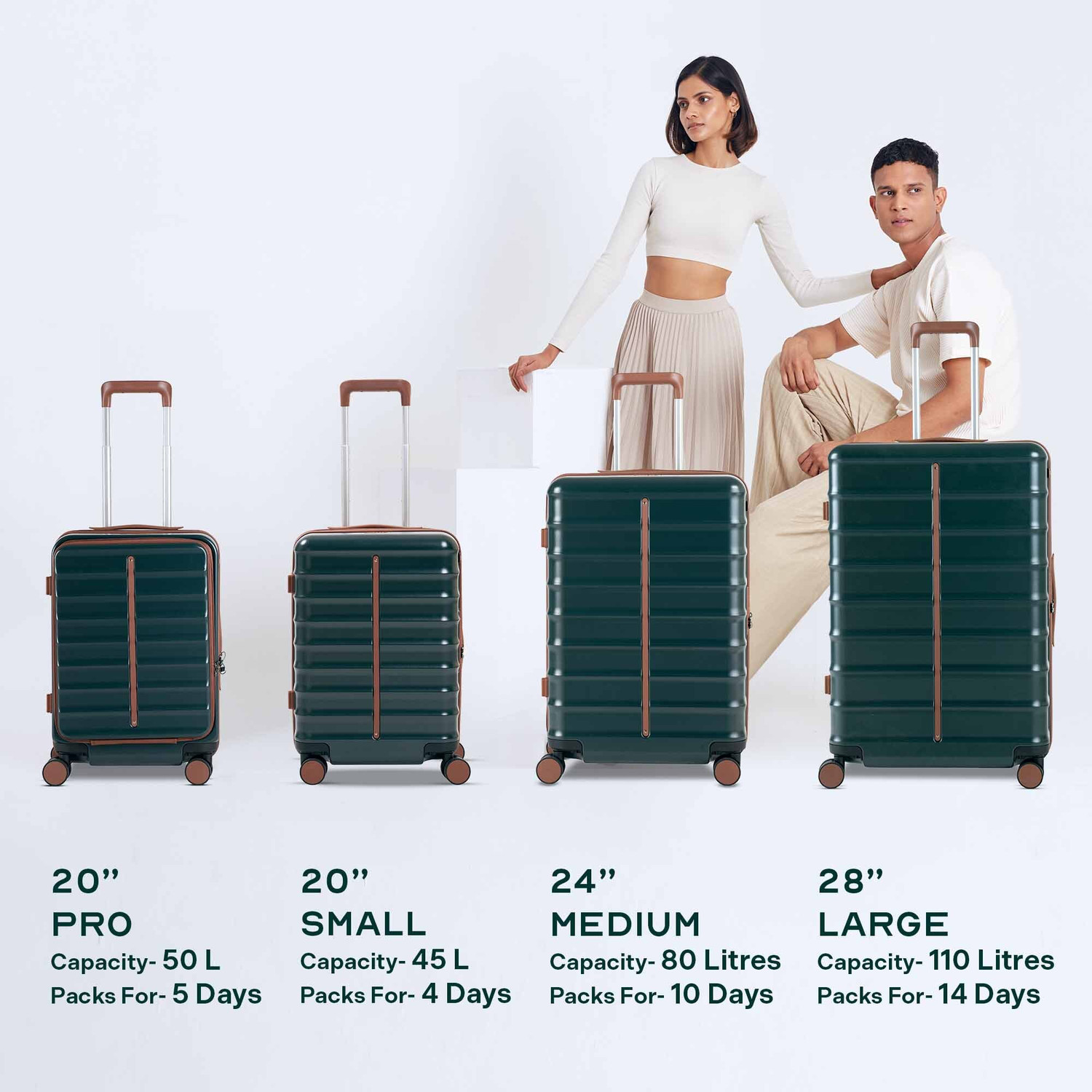Image of Assembly Hardsided Cabin Trolley Bag (53cm), Medium & Large Checkin (62, 73cm) - TSA Lock Cabin & Check-in Set 8 Wheels - 28 inch