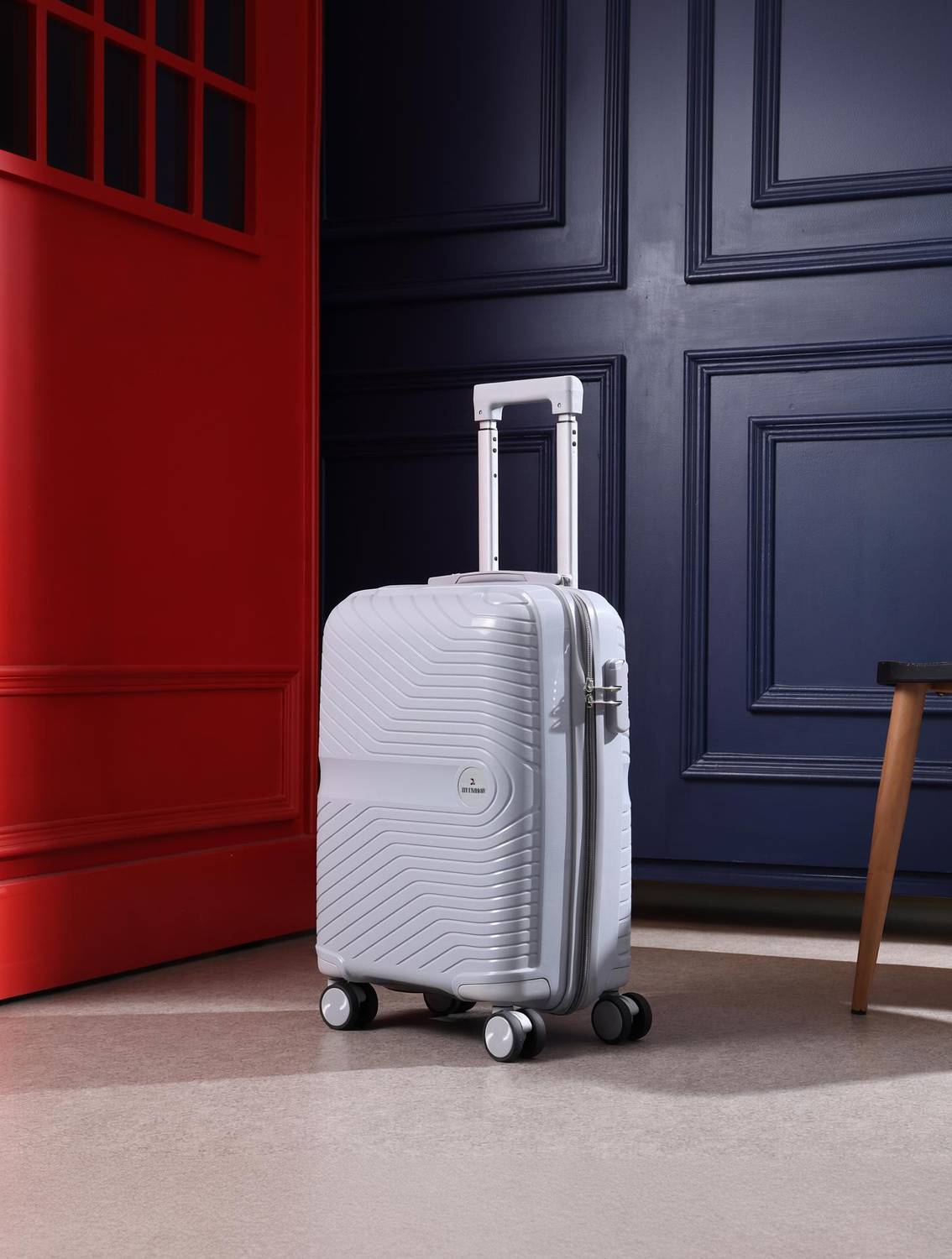 JACY LONDON Hard Sided ABS and PP 4 Wheel Spinners, Expandable Bag with Combi Lock Cabin Suitcase 8 Wheels - 22 inch