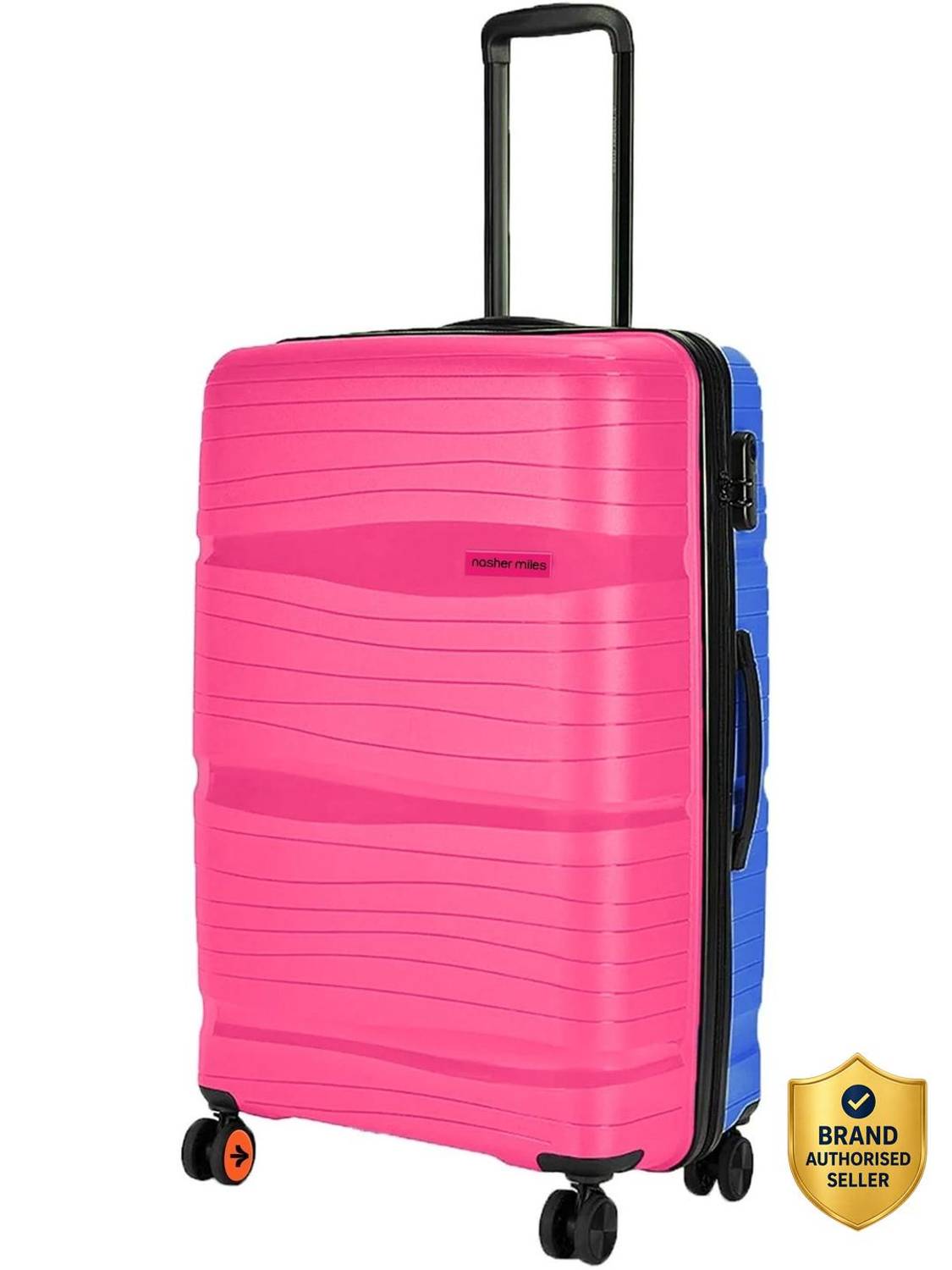NASHER MILES Nicobar Hard-sided Polypropylene Check-In Luggage Pink and Sky Blue 28 inch |75cm Trolley bag Check-in Suitcase 8 Wheels - 28 inch