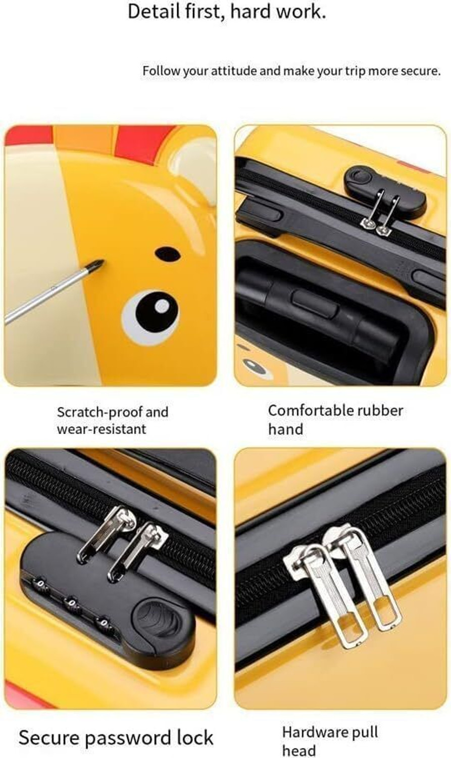 Image of Kesari Nandan Kids Carry On Luggage with Wheels, 18-inch Hard Shell Suitcase for Boys & Girls Cabin Suitcase 4 Wheels - 17 inch