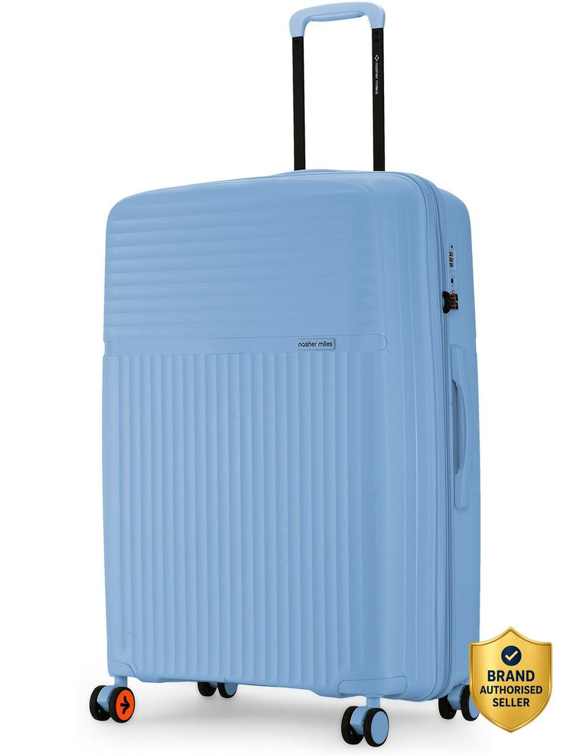 Image of NASHER MILES Krabi Expander Hardside Polypropylene Check-in Steel Blue 75cm Trolley Bag Expandable Check-in Suitcase 8 Wheels - 28 inch