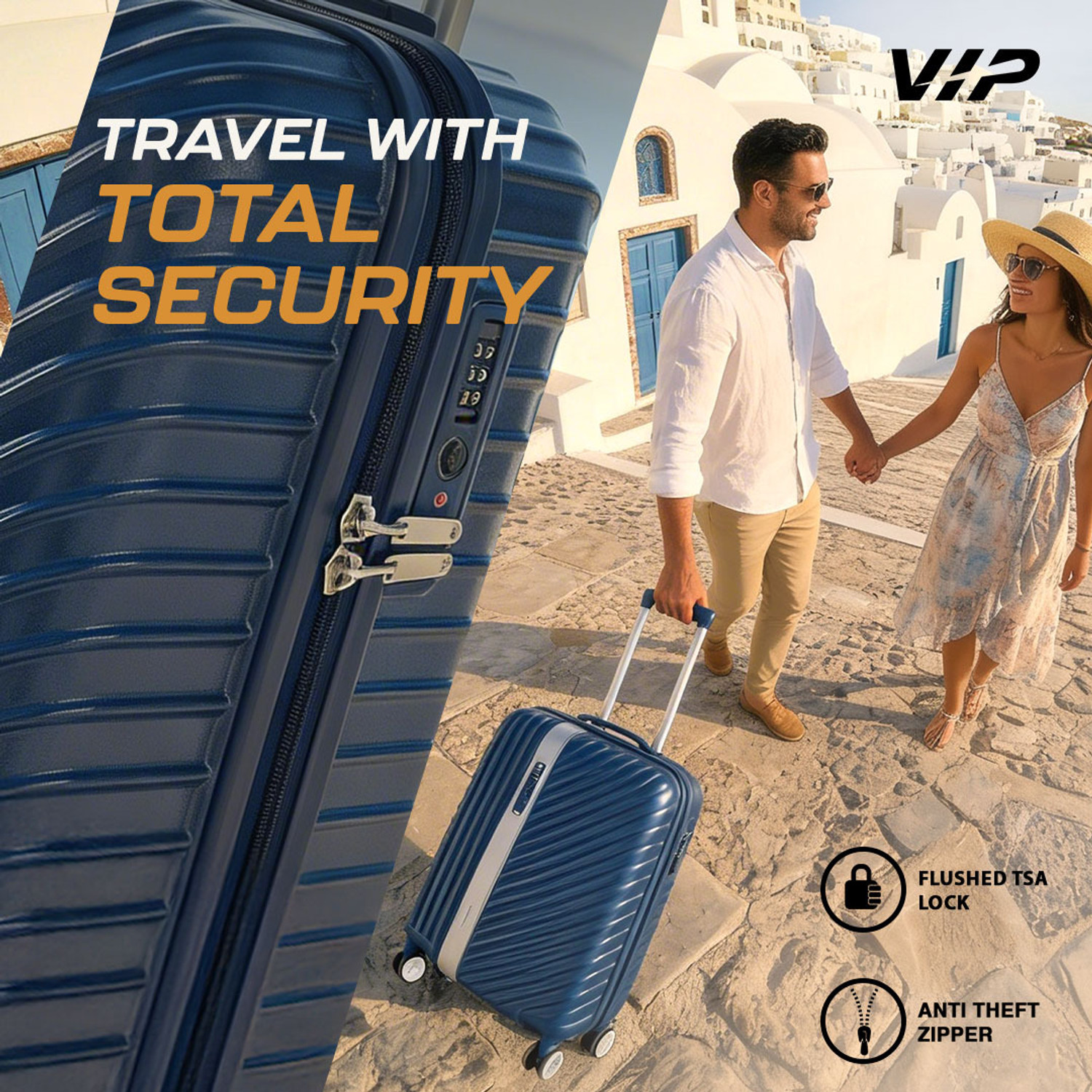 Image of VIP Barclay Check-in Trolley Bag | Hard Luggage with Shoe, Toiletry Pouch & TSA Lock Check-in Suitcase 8 Wheels - 26 Inch