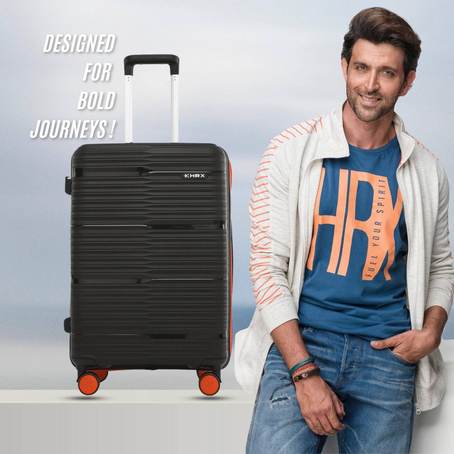 HRX by Hrithik Roshan Zanzibar Check-in Suitcase 8 Wheels - 30