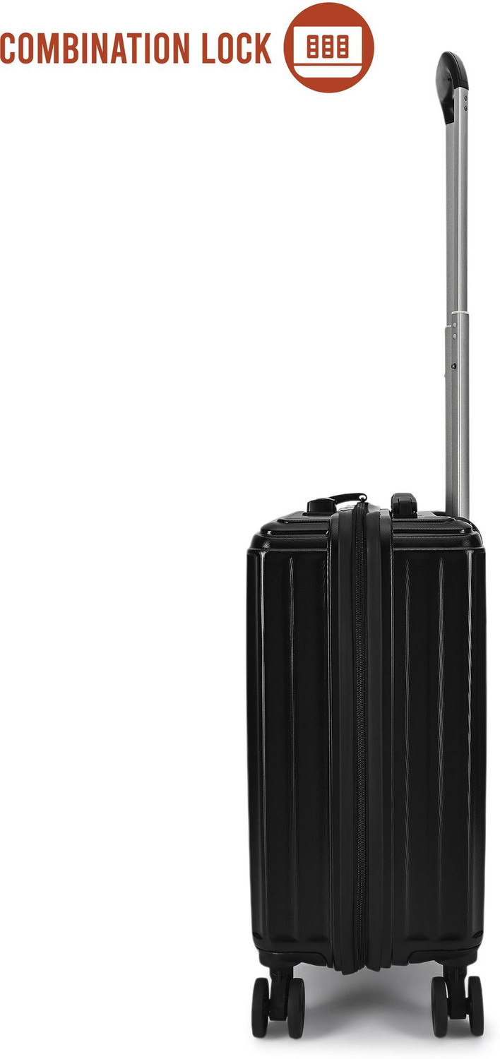 Image of KILLER Vicosta-Light-Weight & Durable Polycarbonate Black Hard Luggage Check-in Suitcase 8 Wheels - 20 Inch