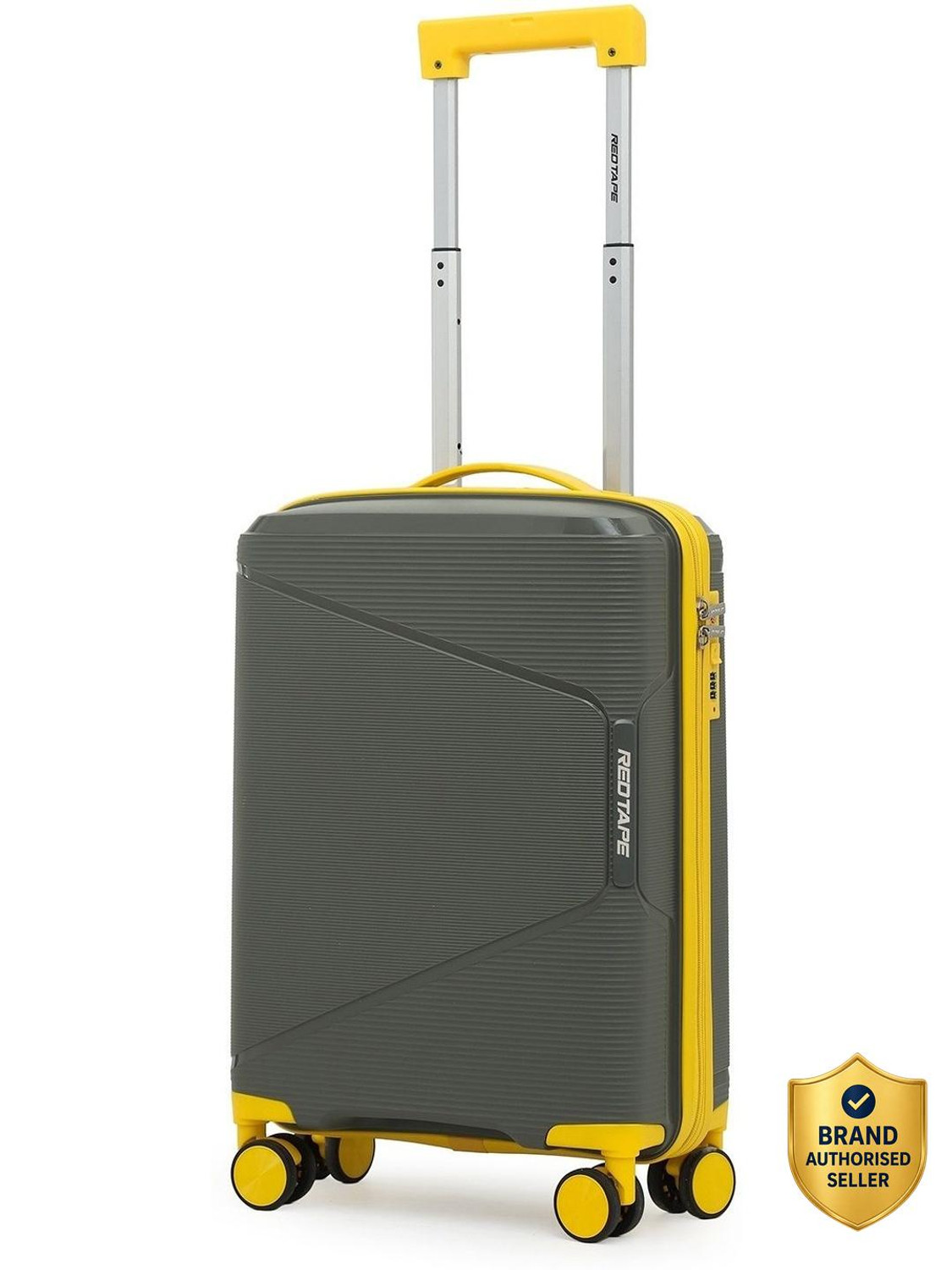 Image of Red Tape Unisex 40L Polypropylene Hard Trolley Bag With Mobile Holder Cabin Suitcase 8 Wheels - 20 inch