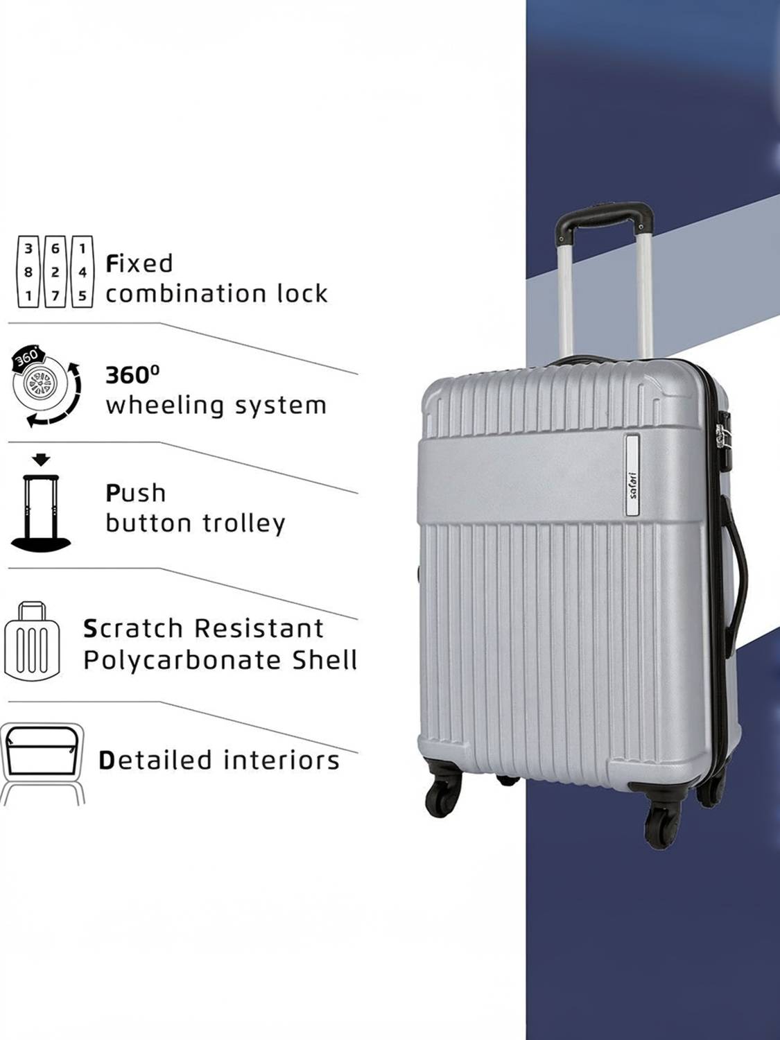 SAFARI STEALTH 65 25 inch 4 Wheel Suitcase - Image 4