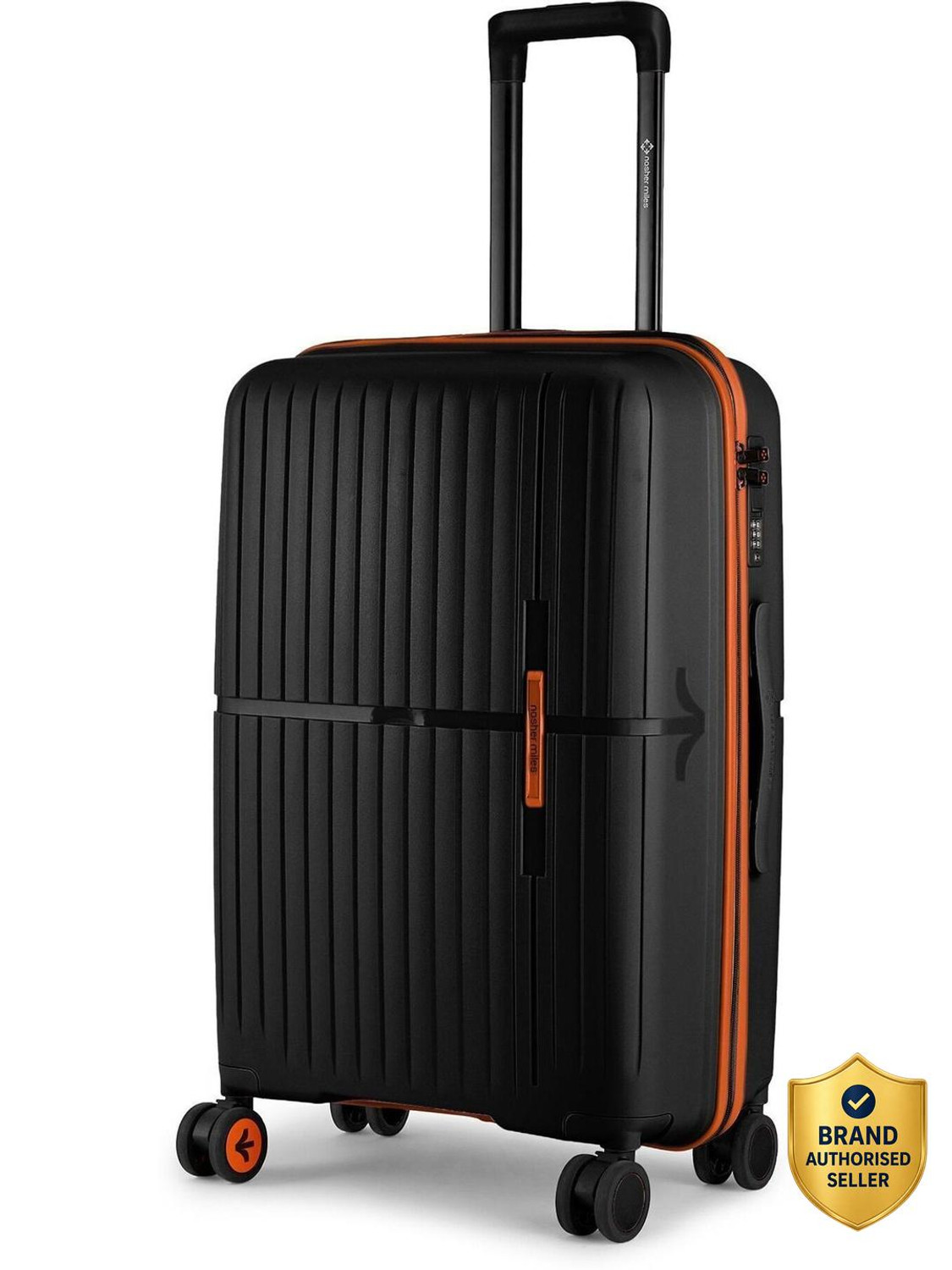 Image of NASHER MILES Springfield Hard-Sided Polypropylene Luggage Black 65cm Trolley Bag Check-in Suitcase 8 Wheels - 24 inch