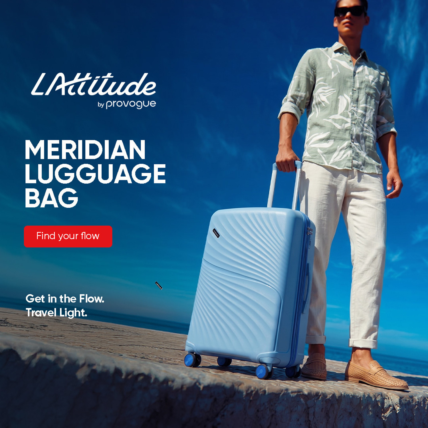 Image of LATTITUDE by Provogue MERIDIAN 55 /65 8W TWILIGHT SEA BLUE / GALAXY BLUE Cabin & Check-in Set 8 Wheels - 24 inch