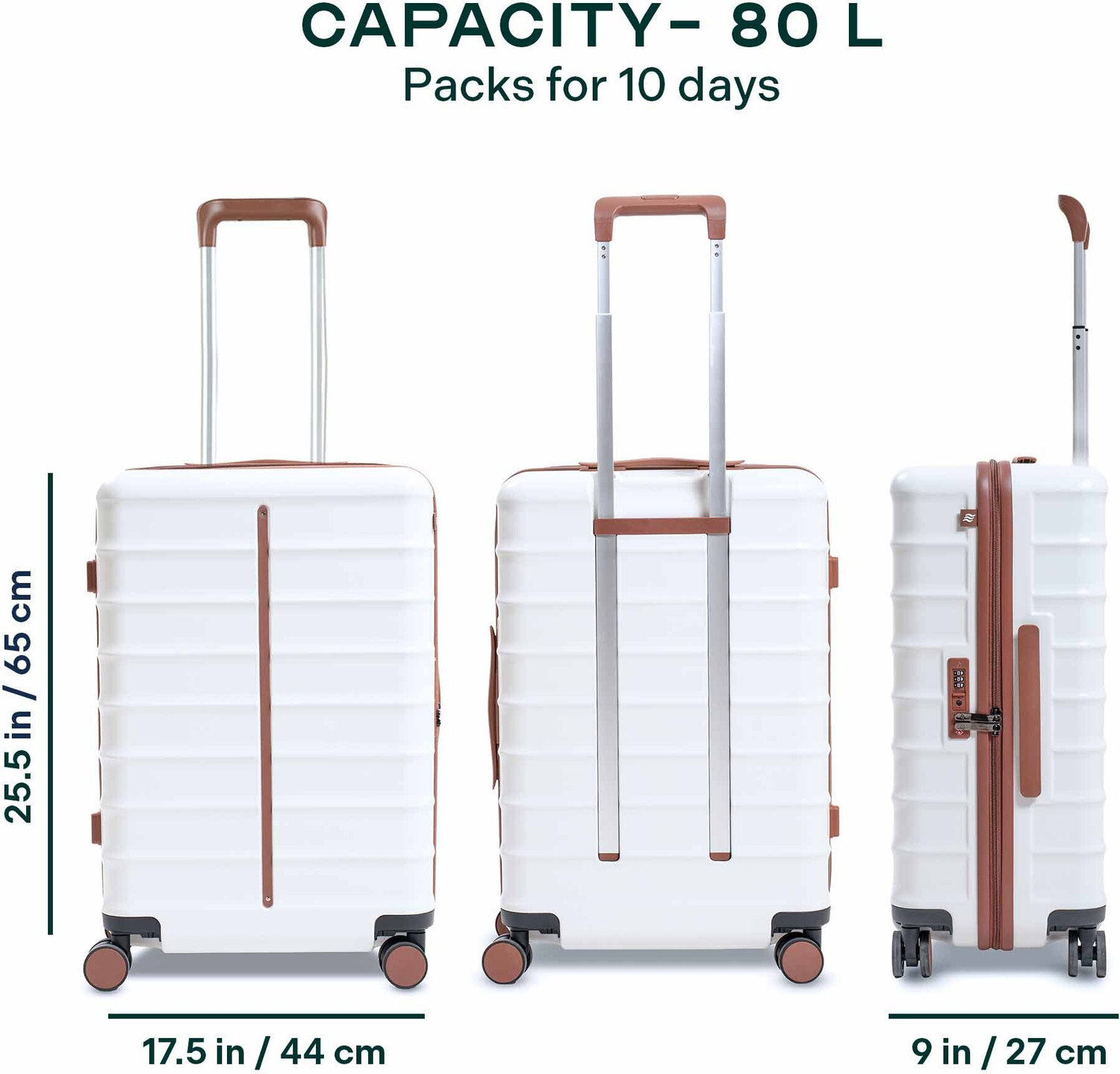 Image of Assembly Premium Lightweight Luggage Trolley - Keyless TSA Lock & Silent Spinner Wheels Check-in Suitcase 8 Wheels - 24 inch