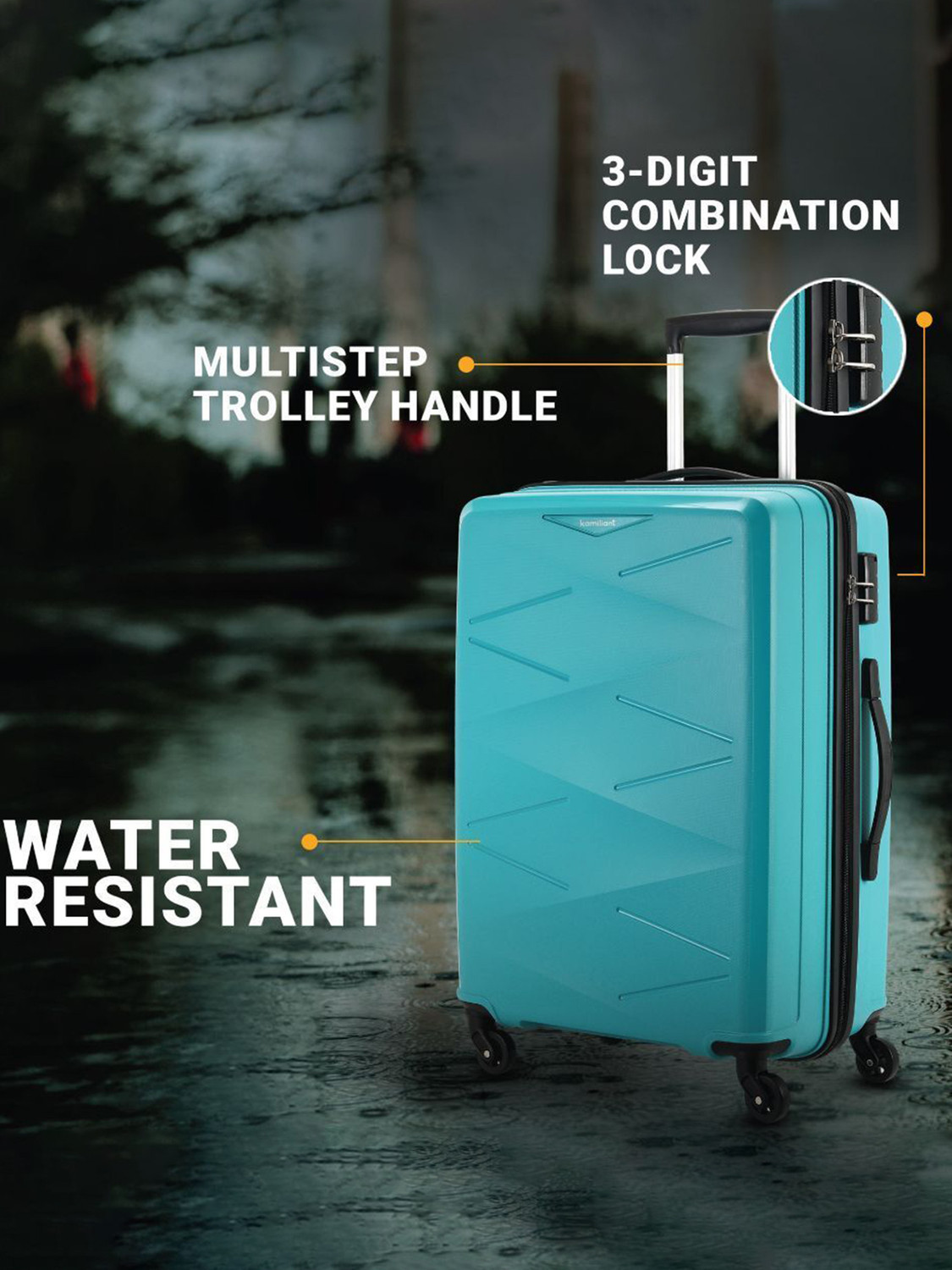 Image of Kamiliant by American Tourister (Small 55 Cm | Medium 68 Cm)Combination Lock-Triprism Check-in Suitcase 4 Wheels - 31 Inch