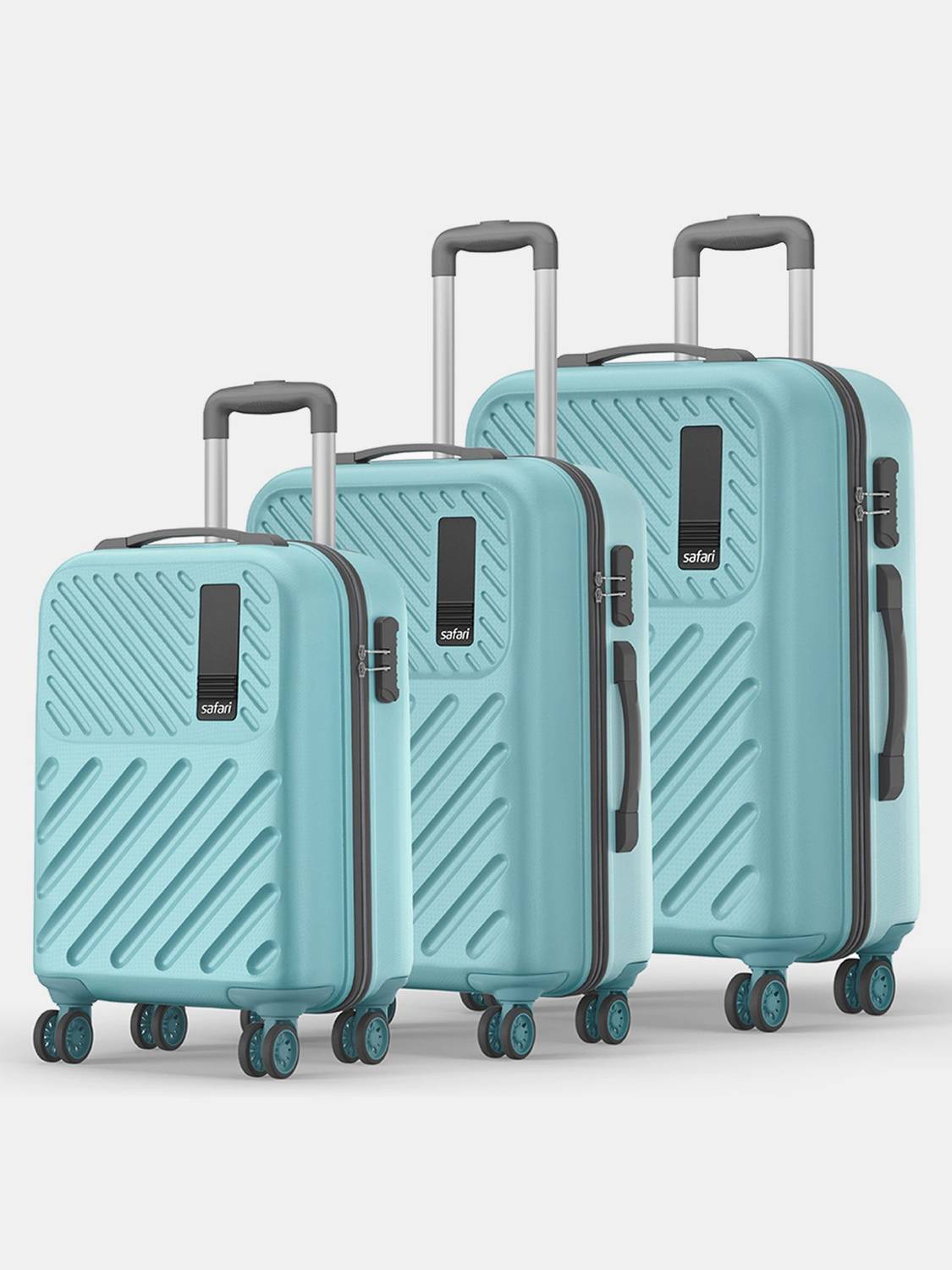 SAFARI Hard Body Set of 3 Luggage 8 Wheels - ZODIAC Set of 3 (Sma