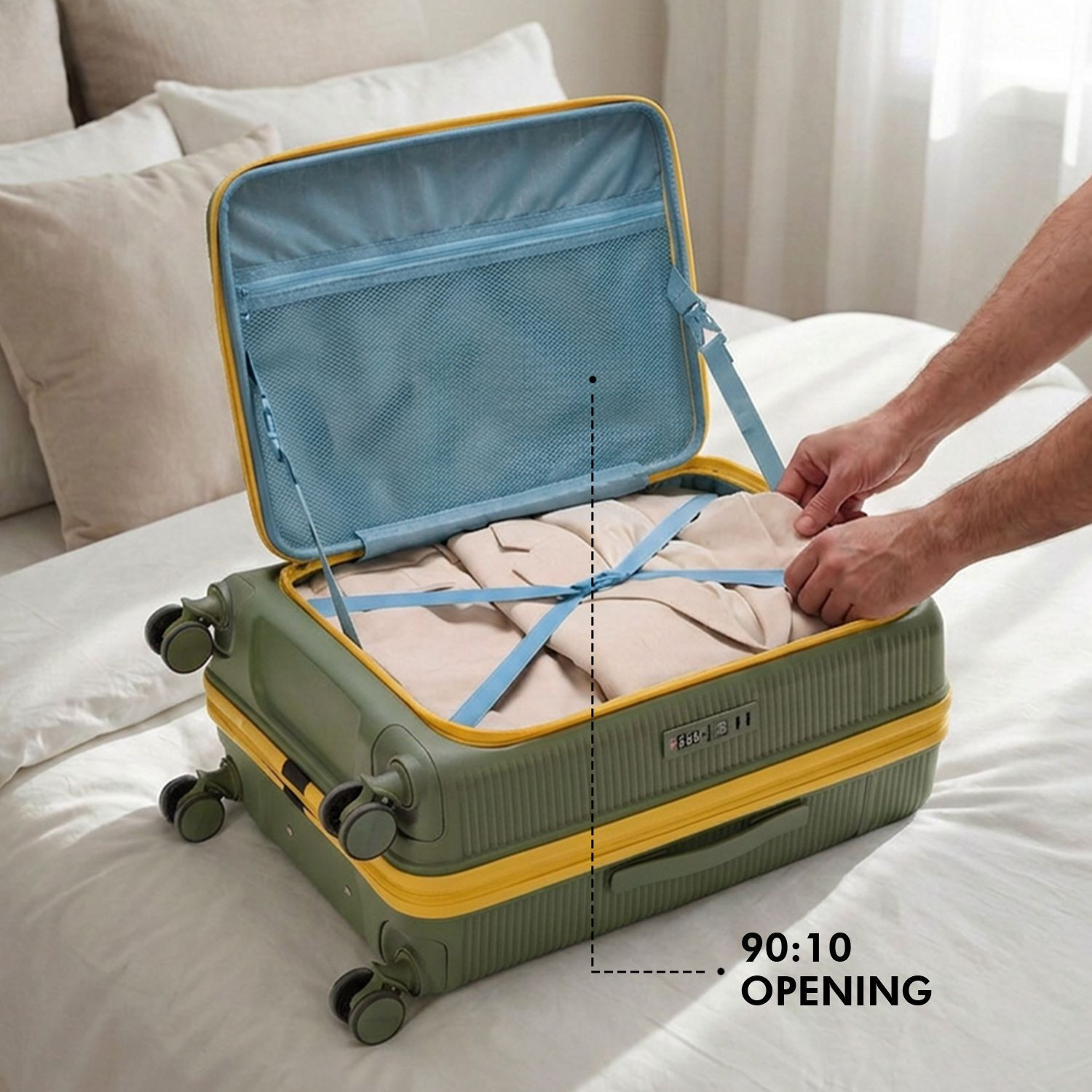 Image of ARISTOCRAT Solana Check-in Trolley Bag | Front Opening Hard Luggage with TSA Lock Check-in Suitcase 8 Wheels - 26 inch