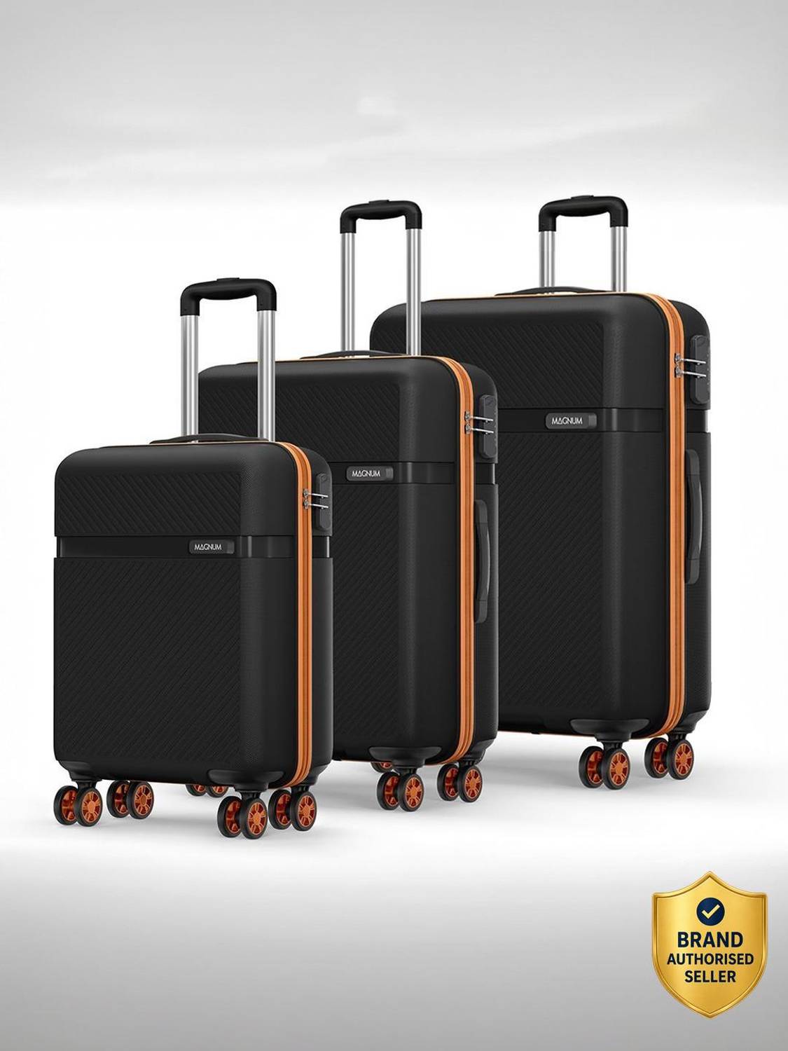Magnum by Safari Fury 3-Piece Luggage Set - 55/66/75cm, Black - Image 1