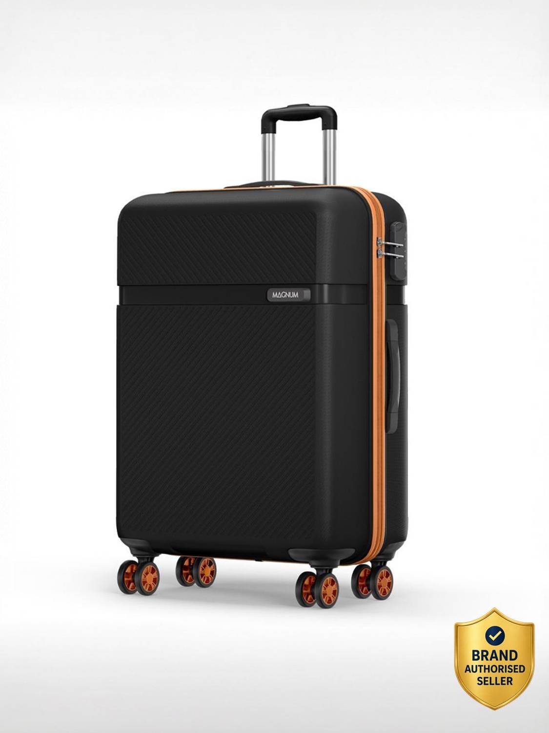 Safari Fury 75 4W Black Tan Check-in Suitcase 8 Wheels - 30 Inches