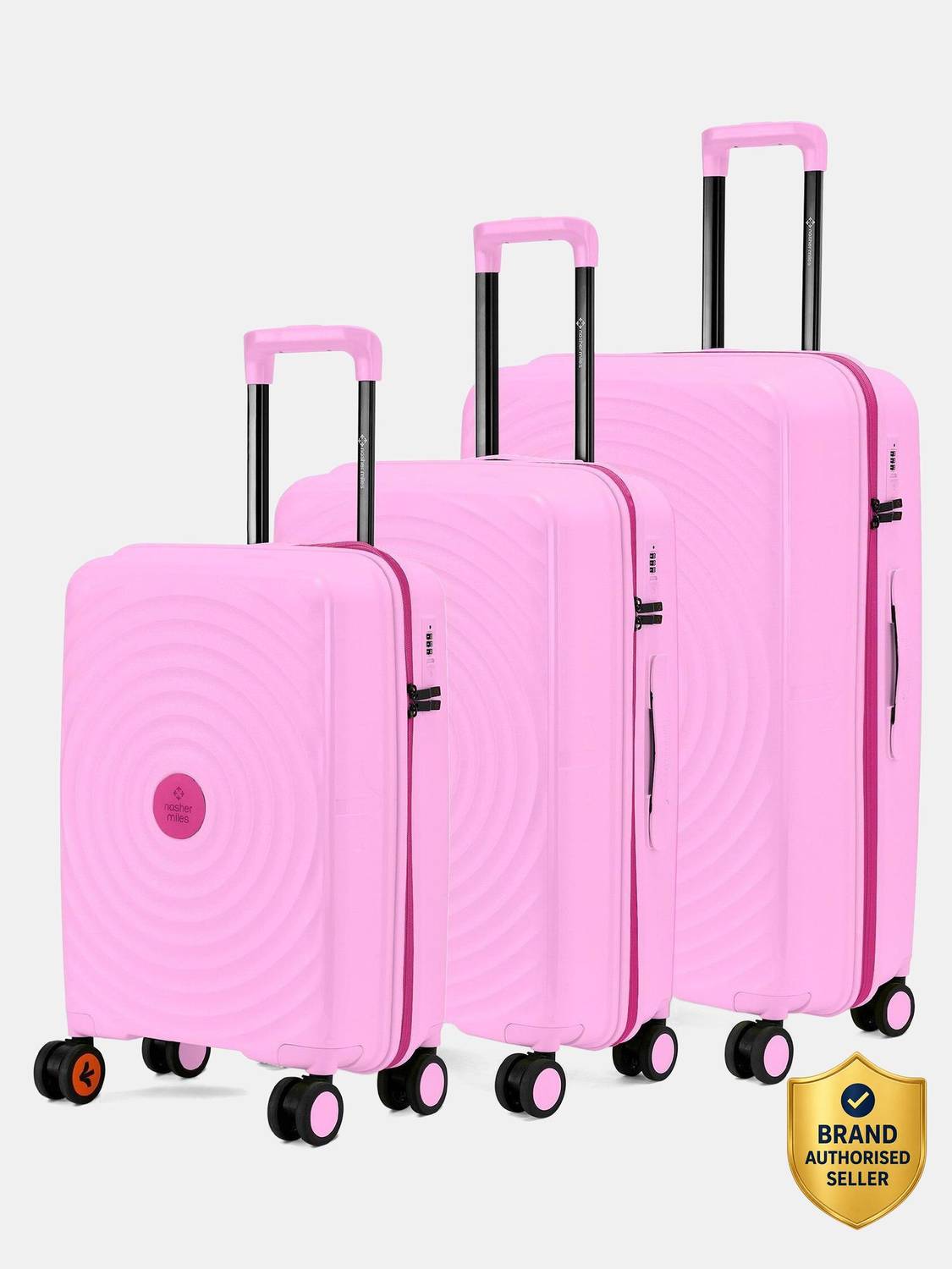 NASHER MILES Goa Polypropylene Hard-Sided Trolley Bags 55, 65 & 75 cm Lightweight Durable Cabin & Check-in Set 8 Wheels - 28 inch