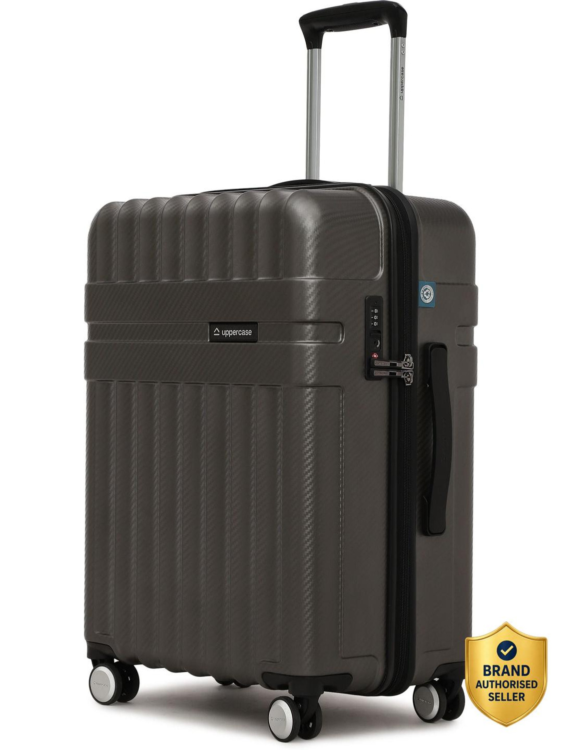 Image of Uppercase Spector Sustainable Trolley Bag, 8 Wheel Luggage, TSA Lock & Anti-Theft Zippers Check-in Suitcase 8 Wheels - 24 24