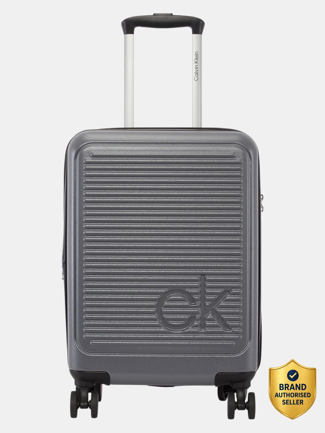 Image of Calvin Klein Small Cabin Suitcase (54 cm) 8 Wheels - HORIZON - Grey