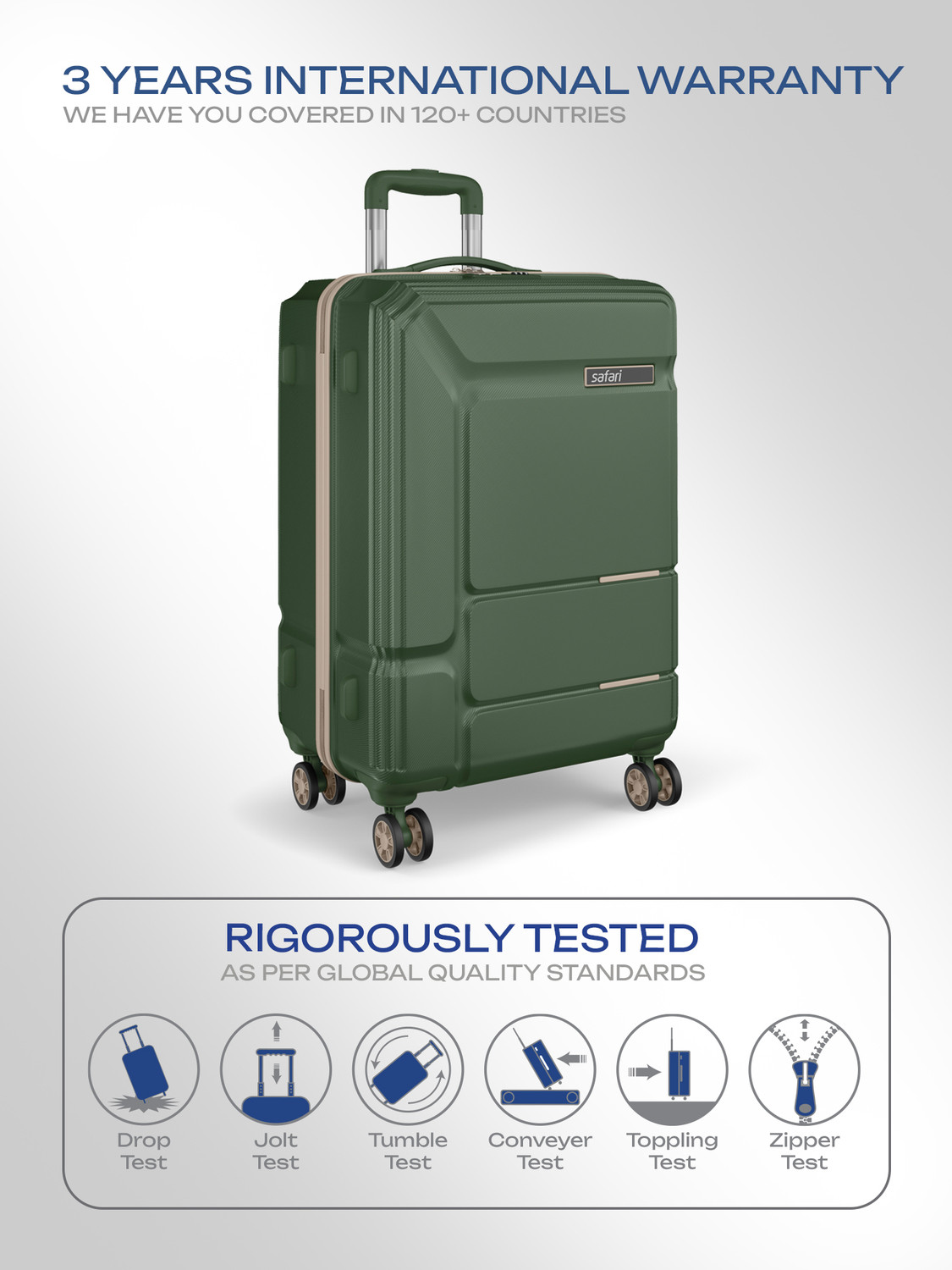 Image of SAFARI SQUADRON 77 4W DUSK GREEN Check-in Suitcase 8 Wheels - 30 Inches
