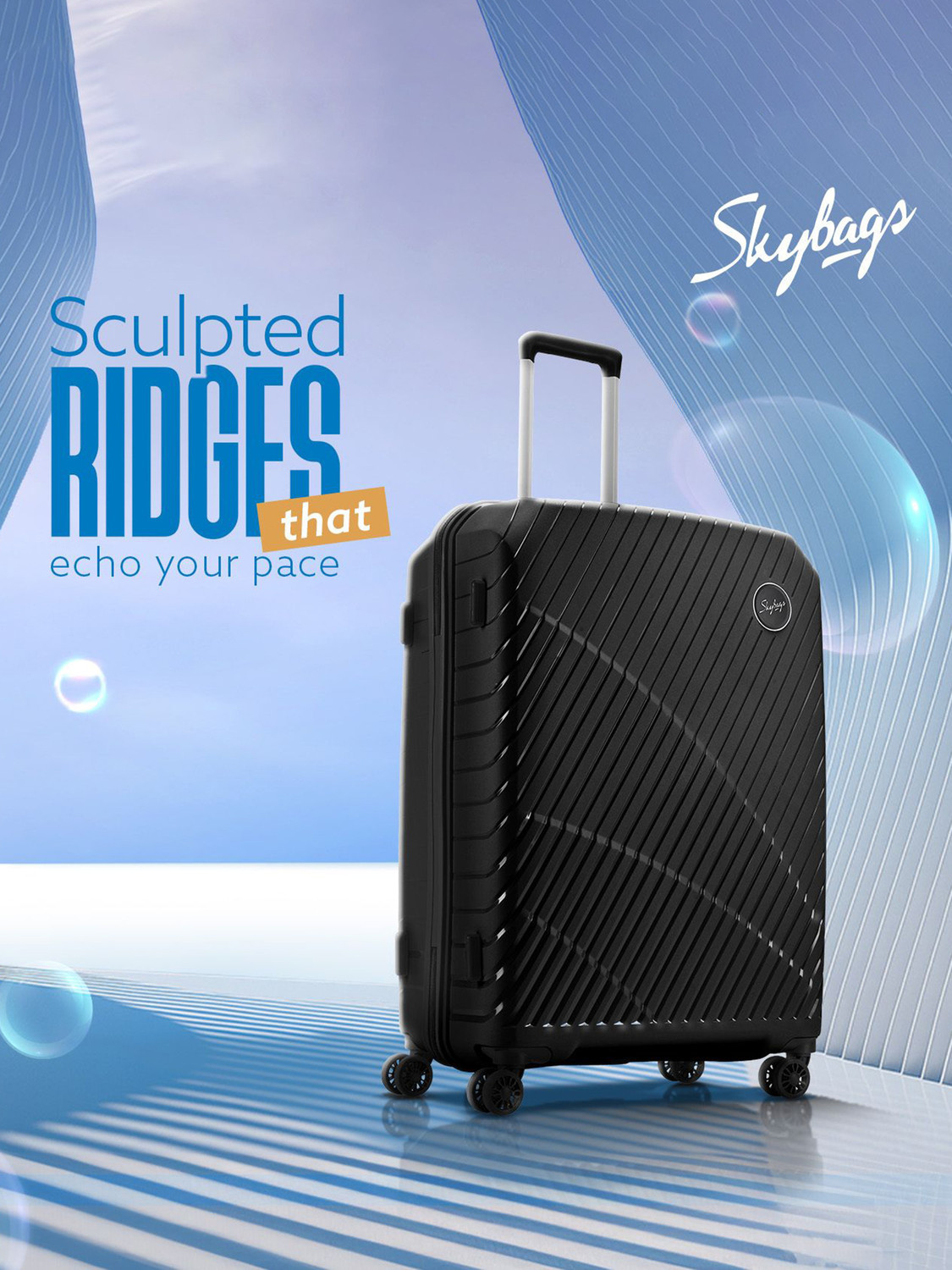 Image of SKYBAGS Streax Check-in Trolley Bag | Hard Luggage | Combination Lock with Sturdy Zipper Check-in Suitcase 8 Wheels - 30 inch