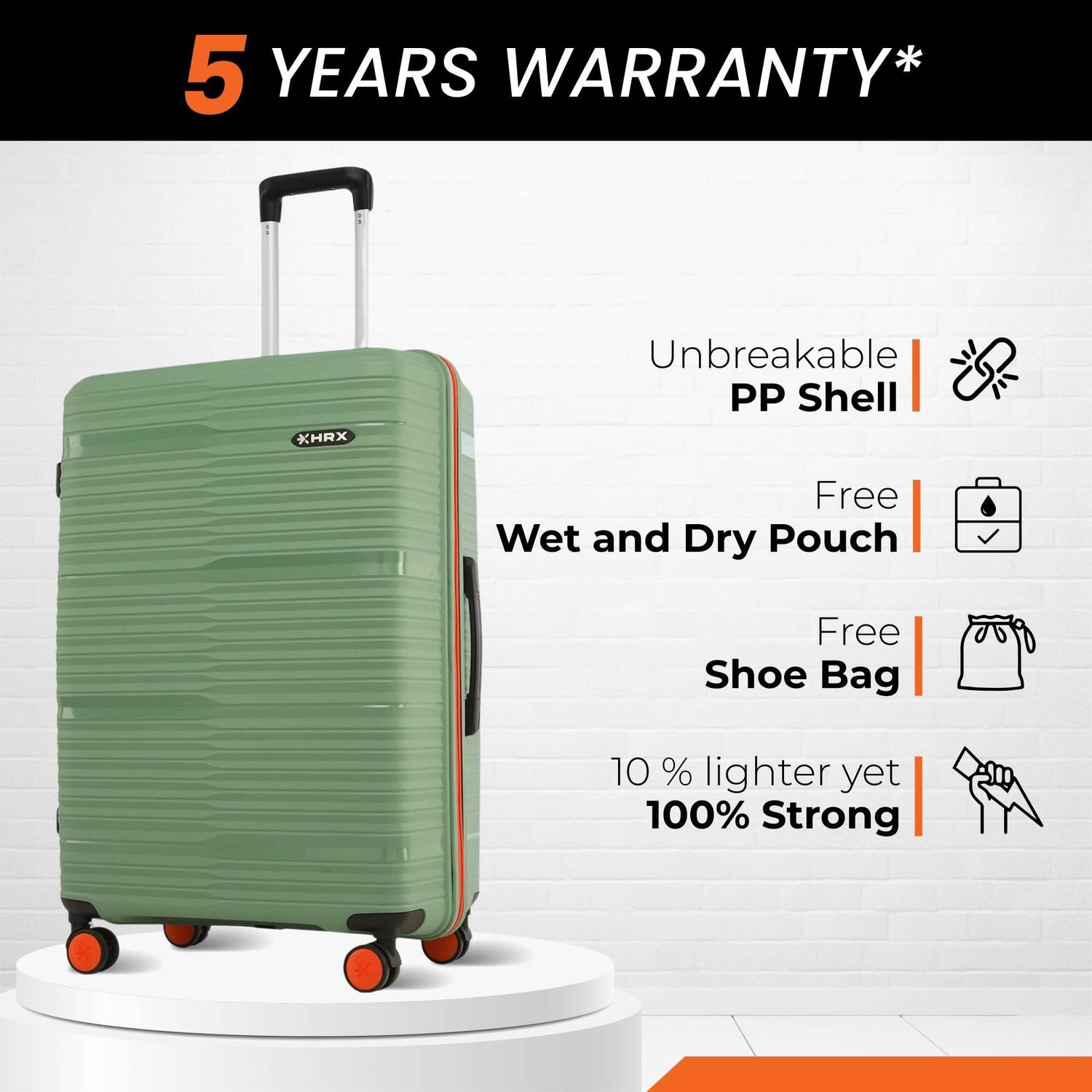 HRX by Hrithik Roshan Zanzibar Check-in Suitcase 8 Wheels - 26