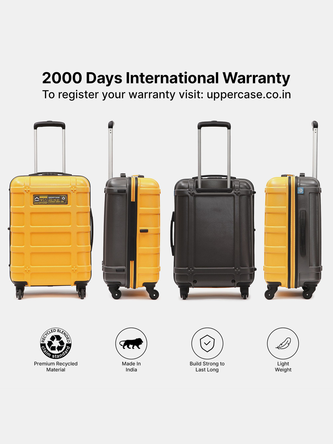 Image of Uppercase Cargo Bag, Combination Lock & Mesh Convi Pack (S+M) for Men and Women Cabin & Check-in Set 4 Wheels - 32 inch