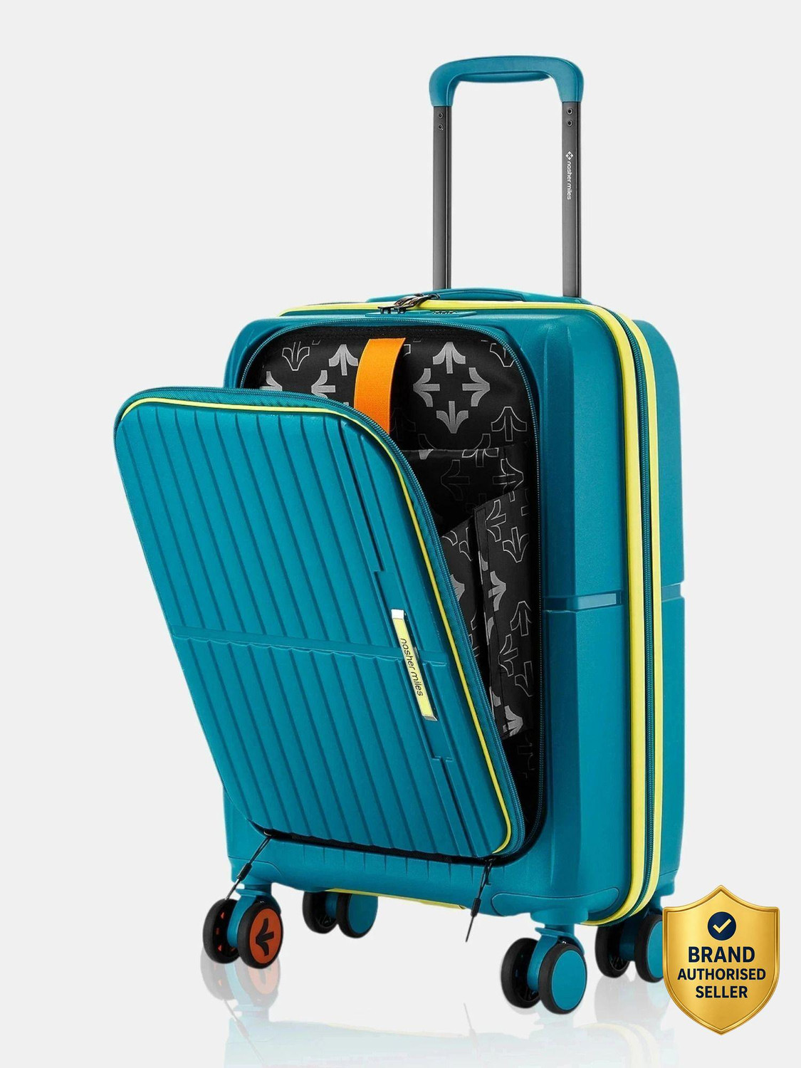 Image of NASHER MILES Springfield HardSide Polypropylene Cabin Laptop Compartment Trolley Bag Cabin Suitcase 8 Wheels - 20 inch